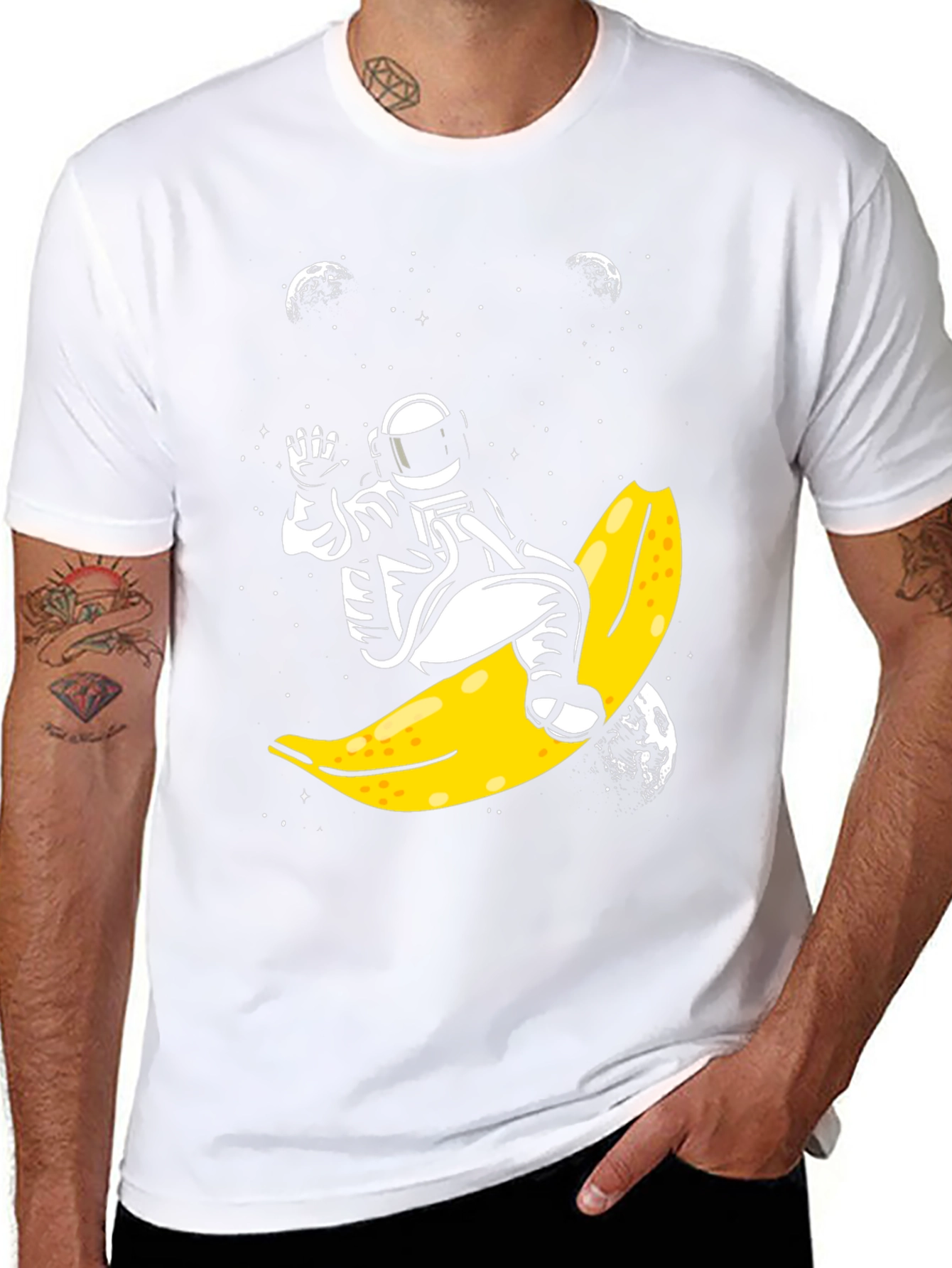 Astronaut Banana Ride Graphic Tee