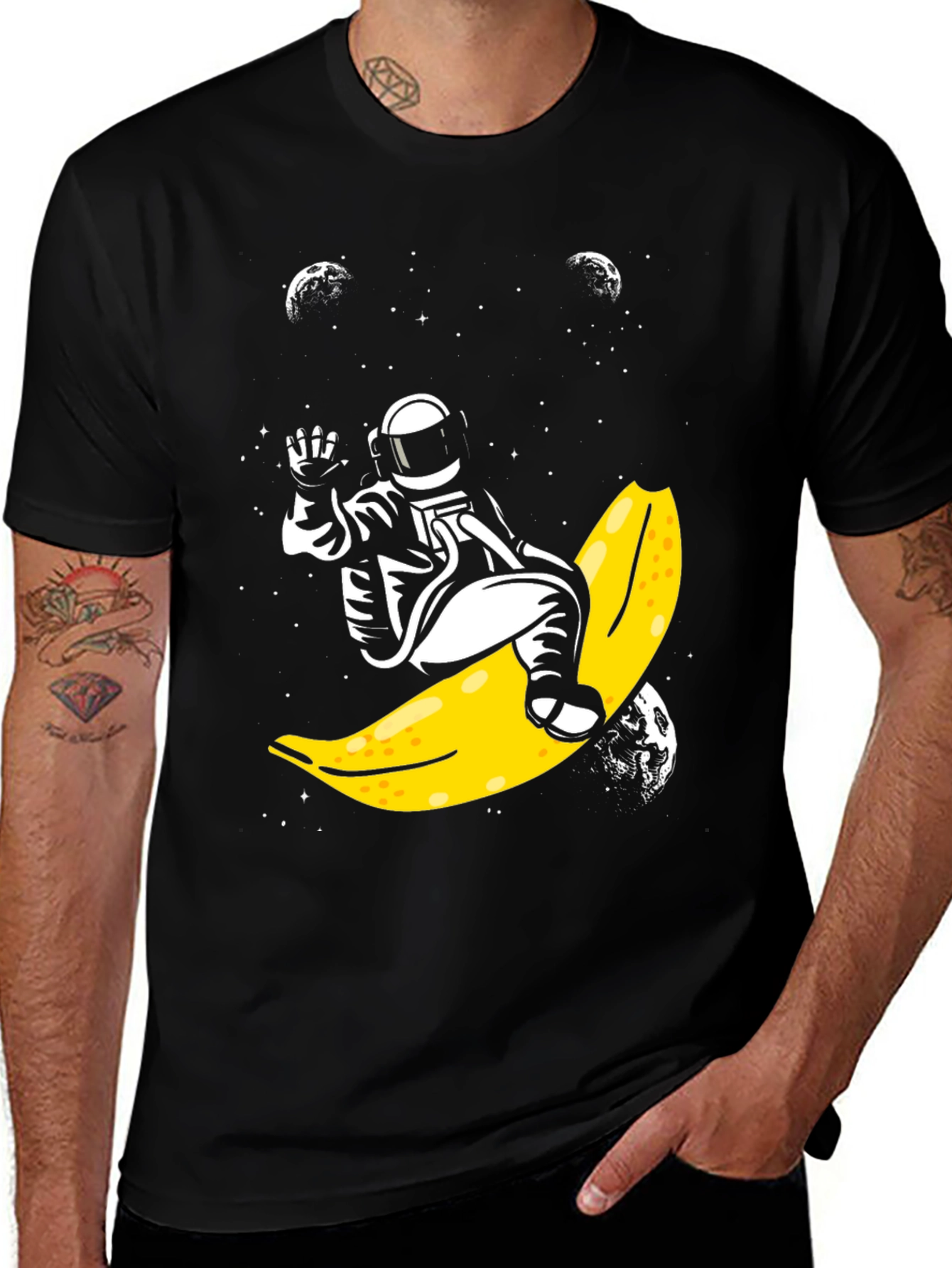 Astronaut Banana Ride Graphic Tee