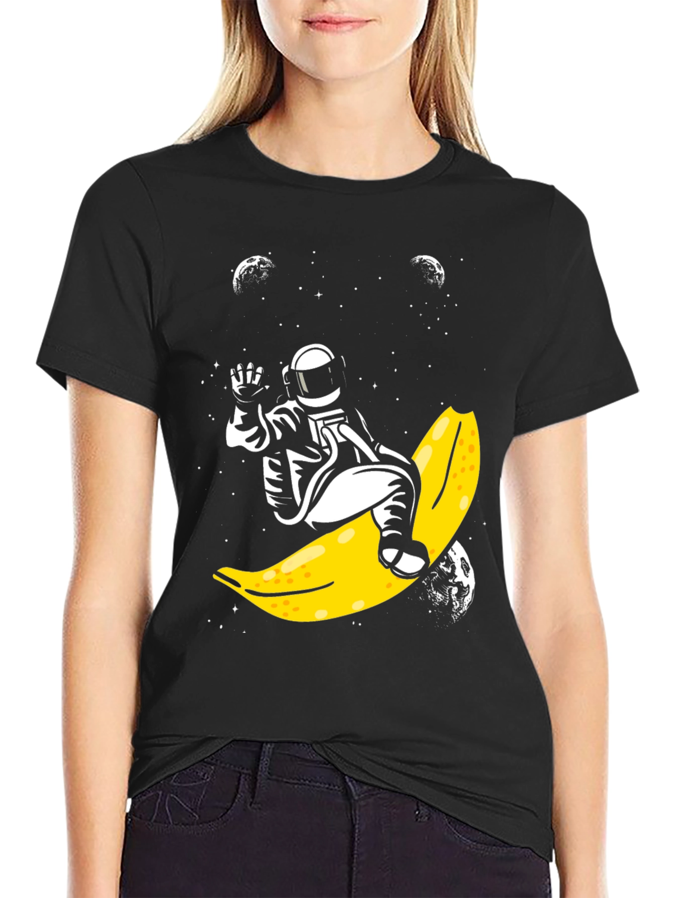 Astronaut Banana Ride Graphic Tee