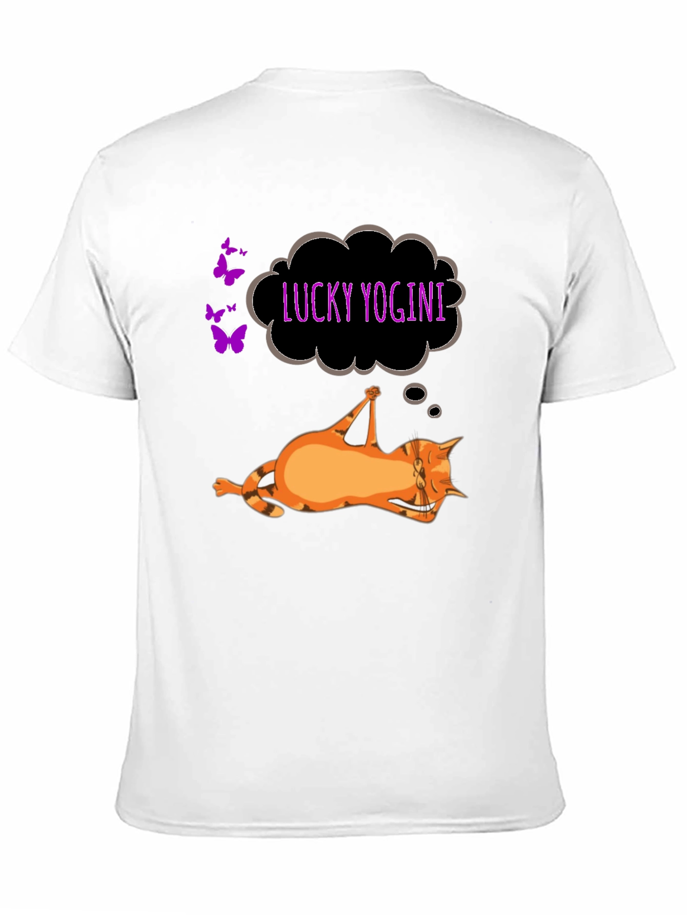 Lucky Yogini Cat Black T-Shirt