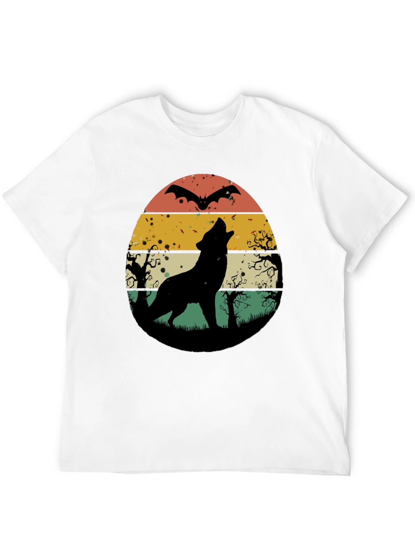 Retro Wolf Howl Halloween T-Shirt