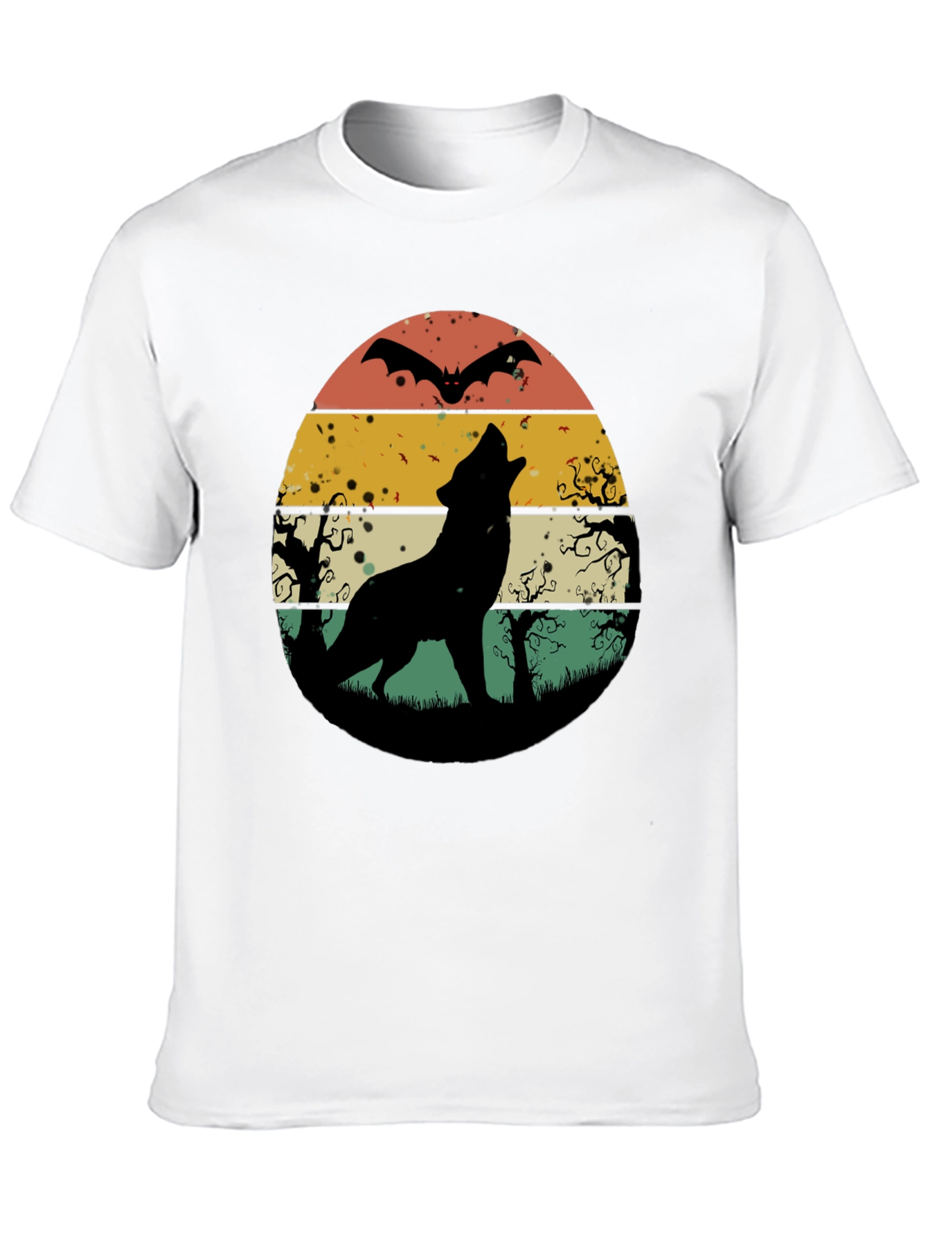 Retro Wolf Howl Halloween T-Shirt