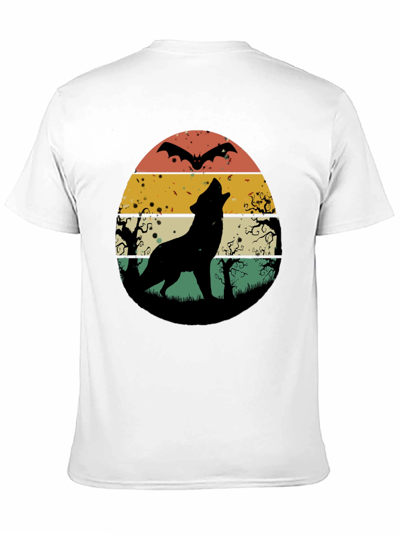 Retro Wolf Howl Halloween T-Shirt