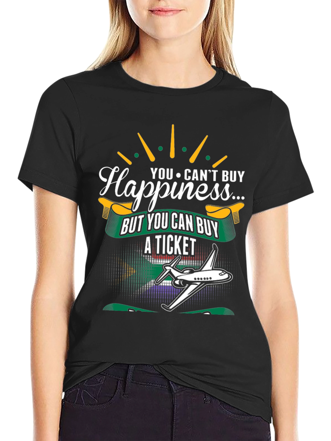 Happiness Ticket T-Shirt - Airplane Travel Tee