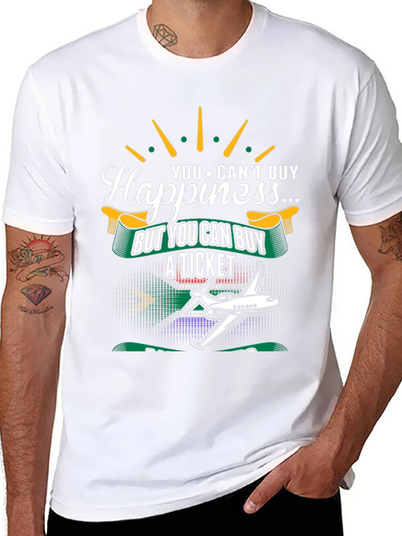 Happiness Ticket T-Shirt - Airplane Travel Tee