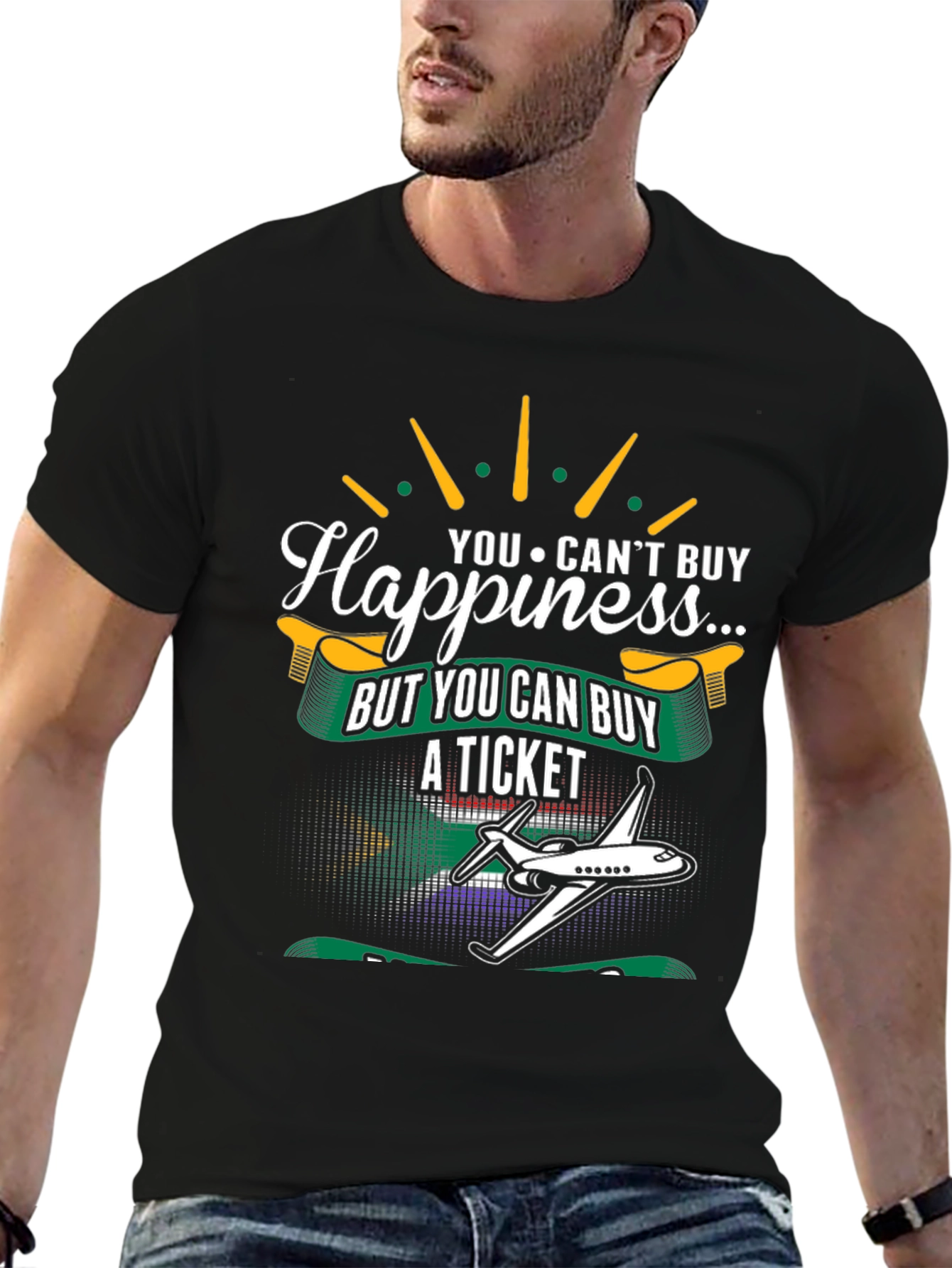 Happiness Ticket T-Shirt - Airplane Travel Tee
