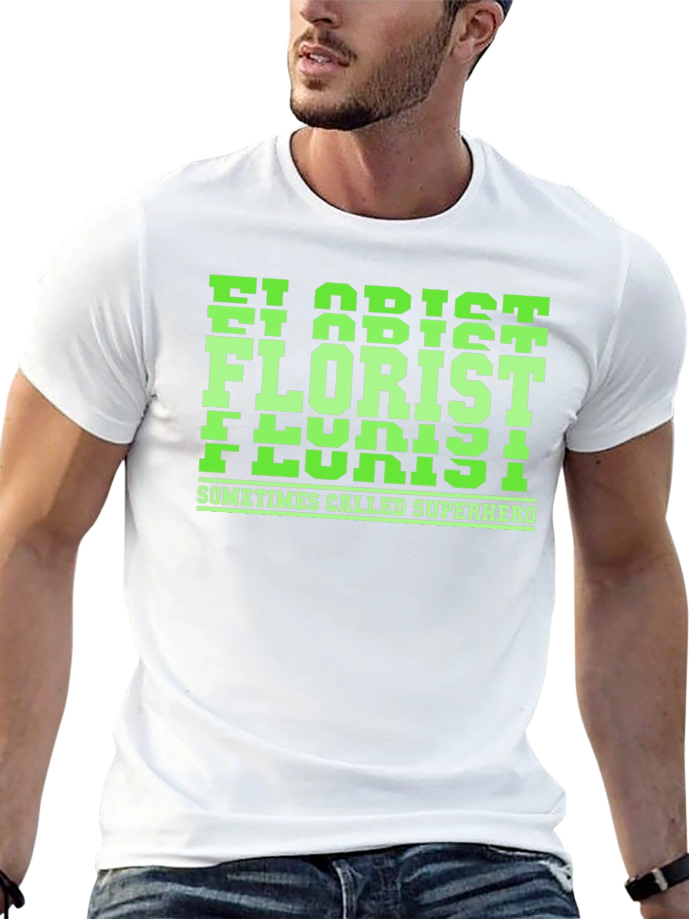 Florist Superhero Graphic Tee - Black Cotton T-Shirt