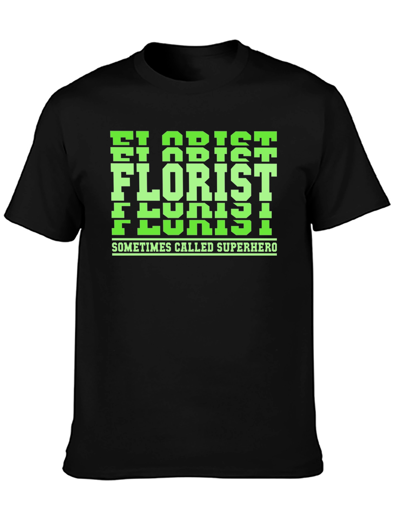 Florist Superhero Graphic Tee - Black Cotton T-Shirt