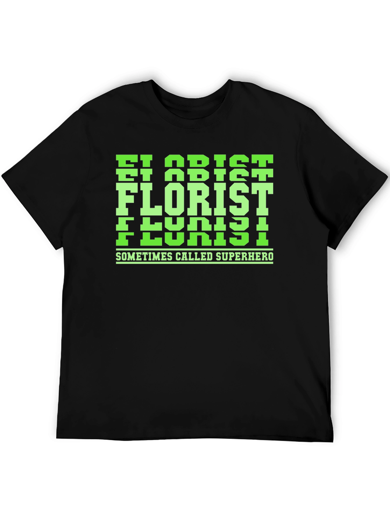 Florist Superhero Graphic Tee - Black Cotton T-Shirt