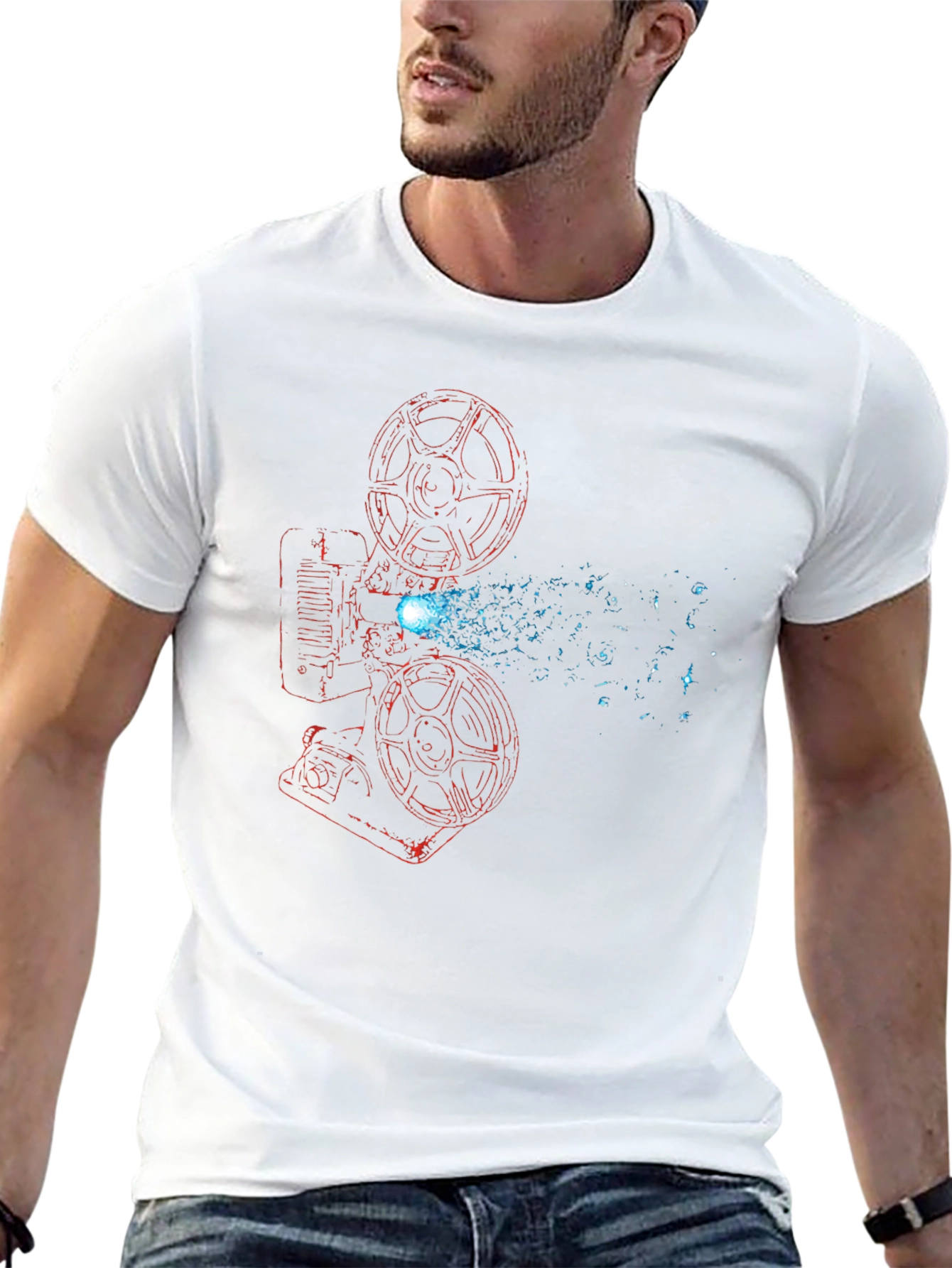 Retro Movie Projector Graphic T-Shirt