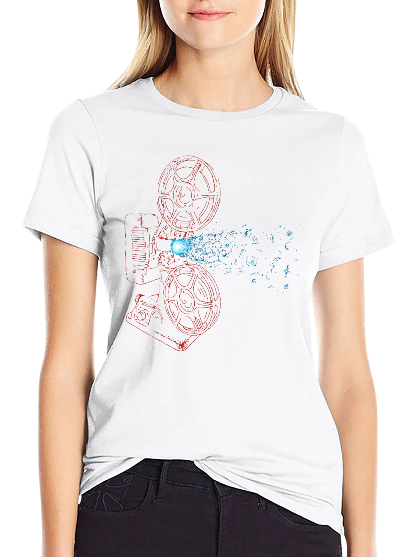 Retro Movie Projector Graphic T-Shirt