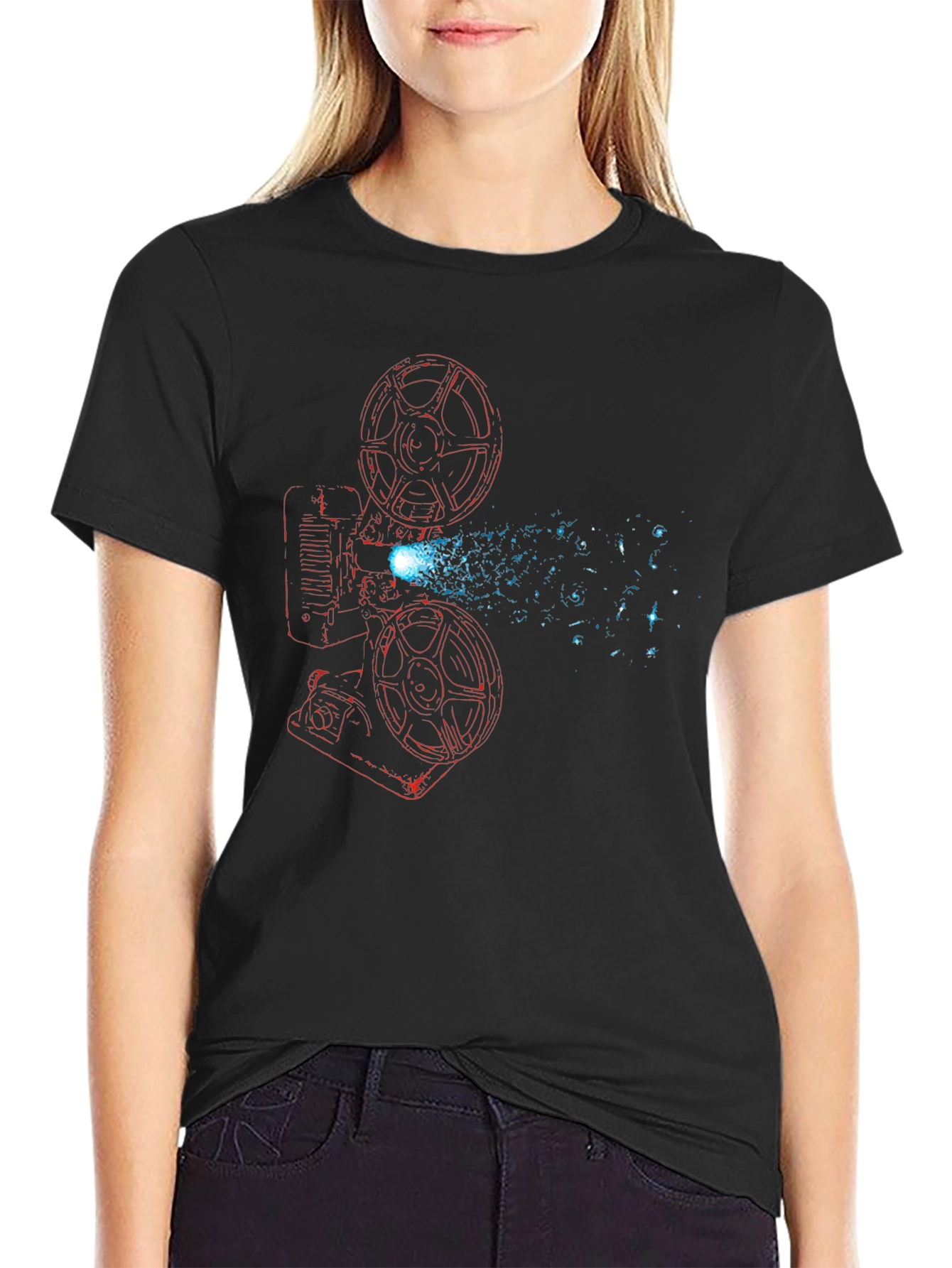 Retro Movie Projector Graphic T-Shirt