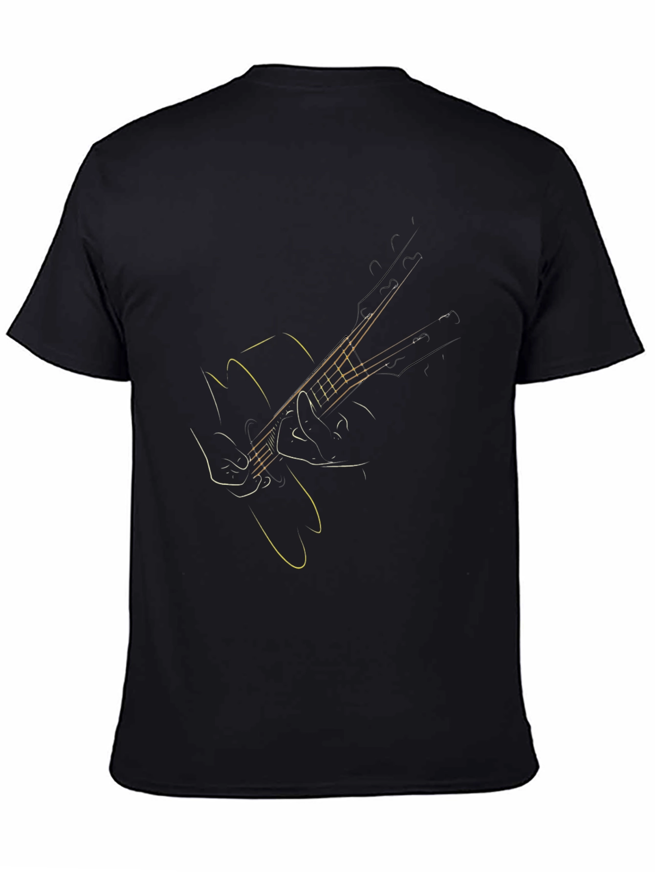 Guitar Outline Graphic Tee - Stylish Musician T-Shirt
