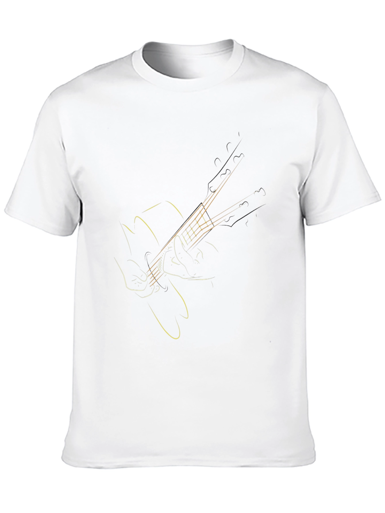 Guitar Outline Graphic Tee - Stylish Musician T-Shirt