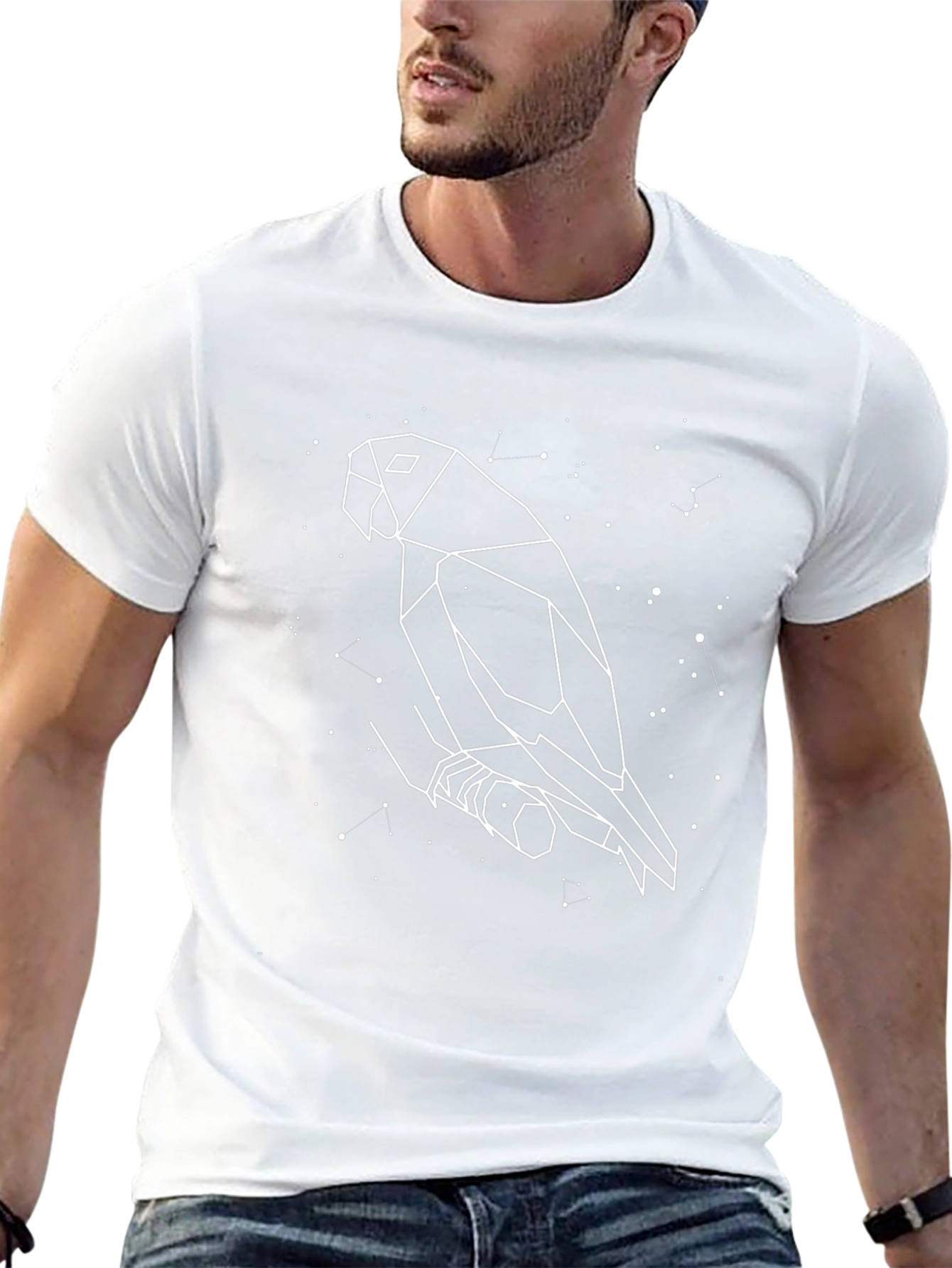 Geometric Parrot T-Shirt - Black