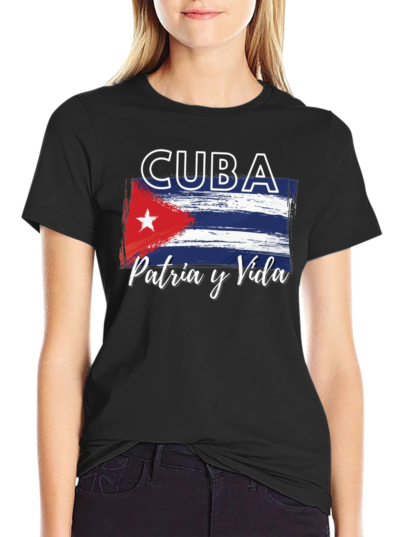 Cuba Flag T-Shirt Patria y Vida