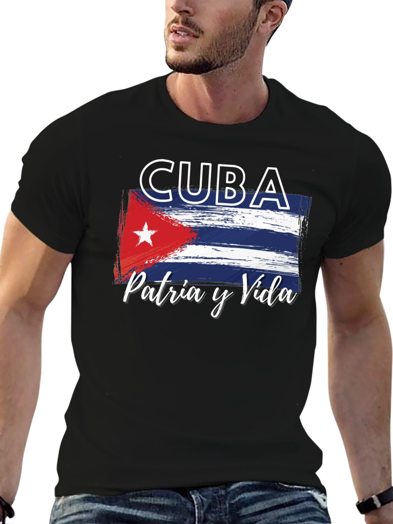 Cuba Flag T-Shirt Patria y Vida