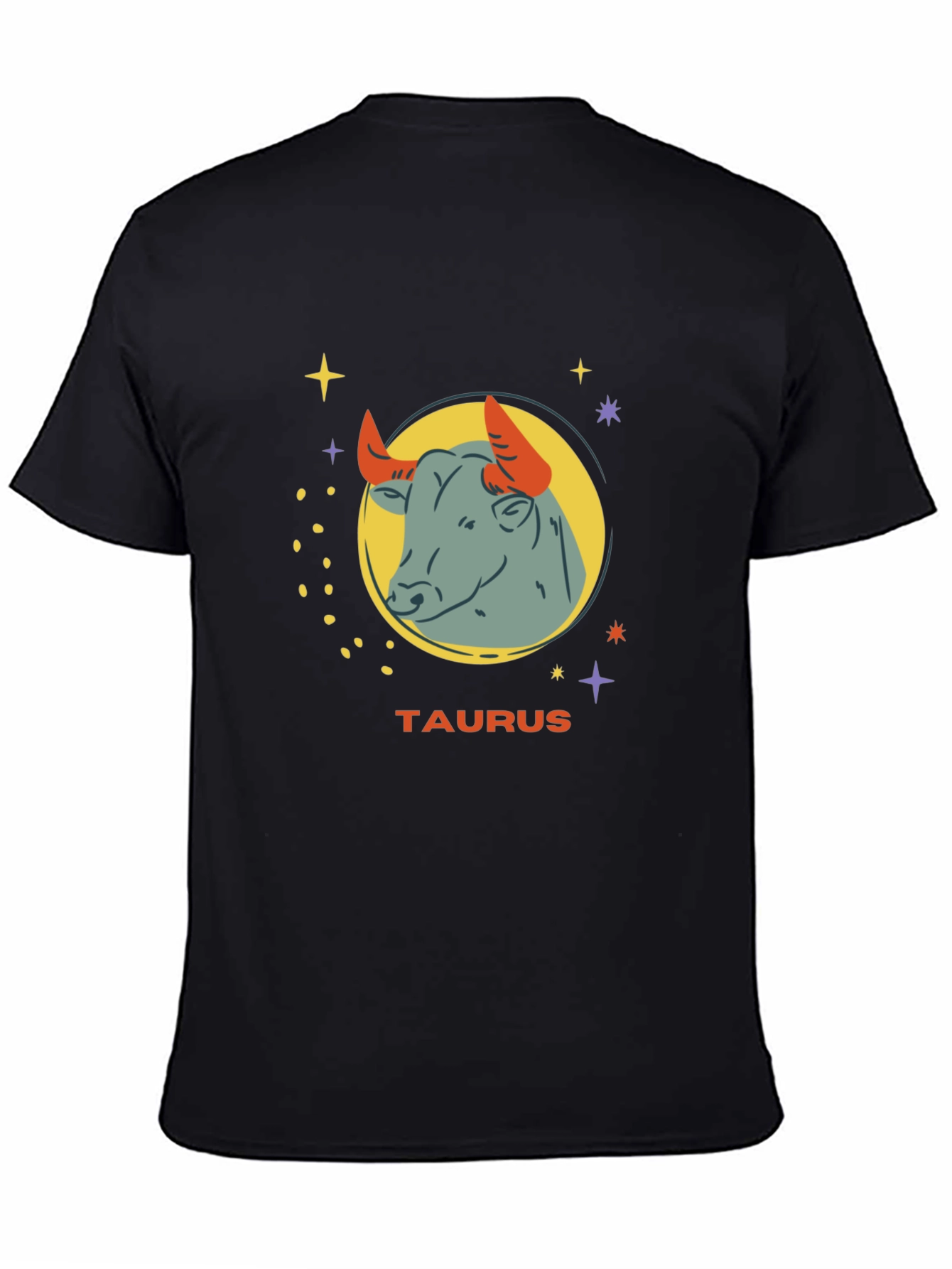 Taurus Zodiac Graphic Tee - Black Cotton Astrology Shirt