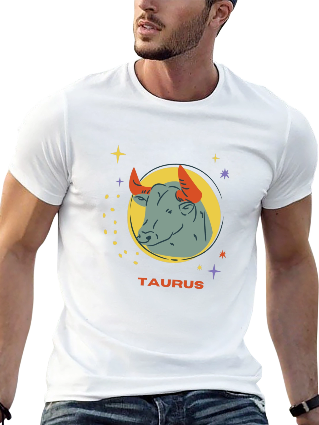 Taurus Zodiac Graphic Tee - Black Cotton Astrology Shirt