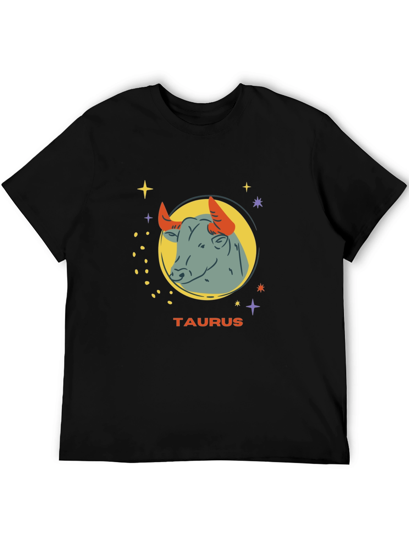 Taurus Zodiac Graphic Tee - Black Cotton Astrology Shirt
