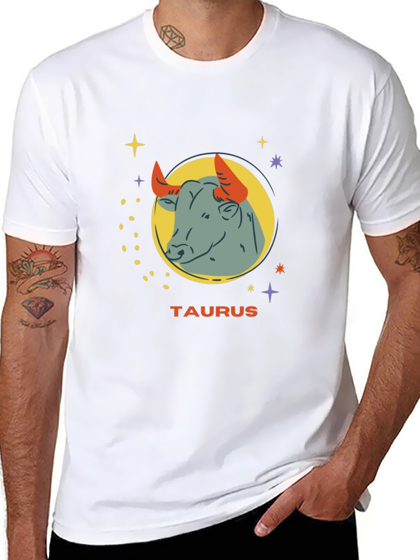 Taurus Zodiac Graphic Tee - Black Cotton Astrology Shirt