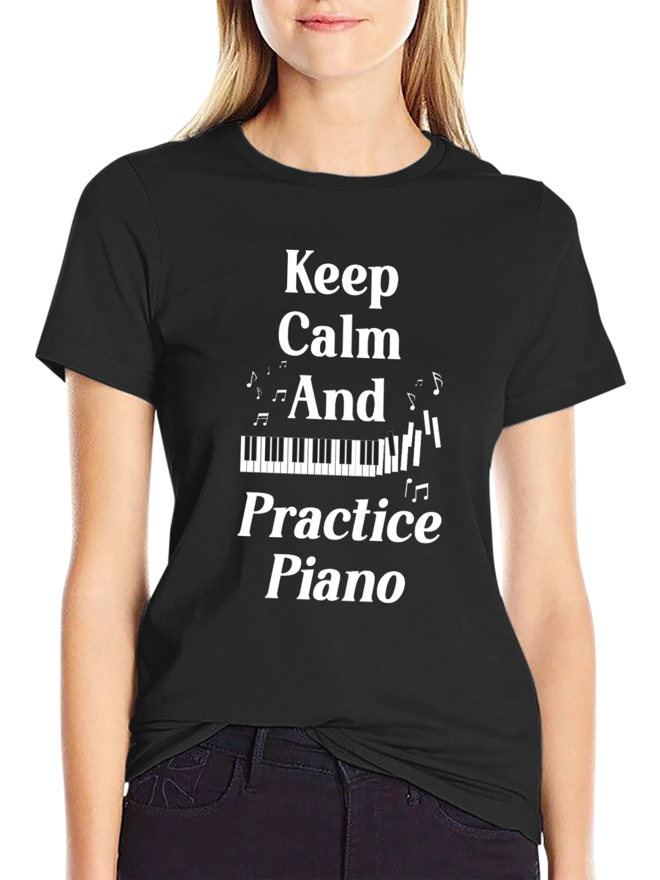 Keep Calm and Practice Piano Graphic T-Shirt