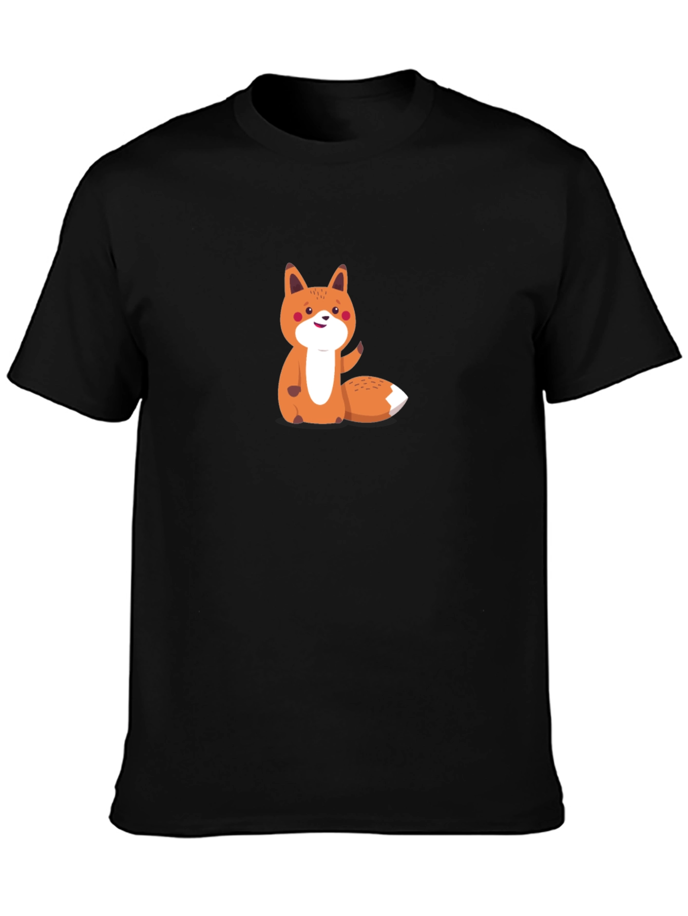 Cute Fox Graphic Tee - Mens Black T-Shirt