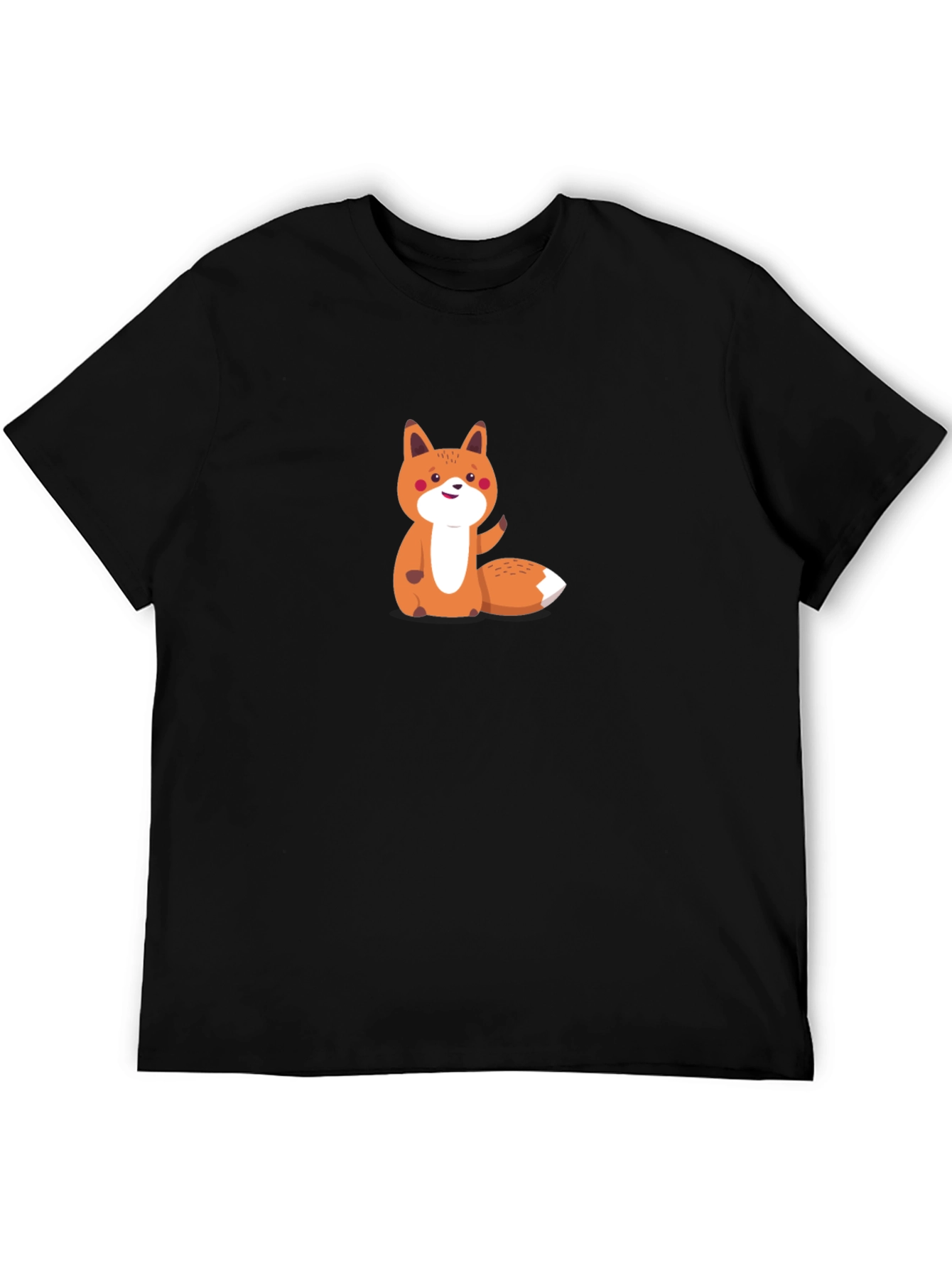 Cute Fox Graphic Tee - Mens Black T-Shirt