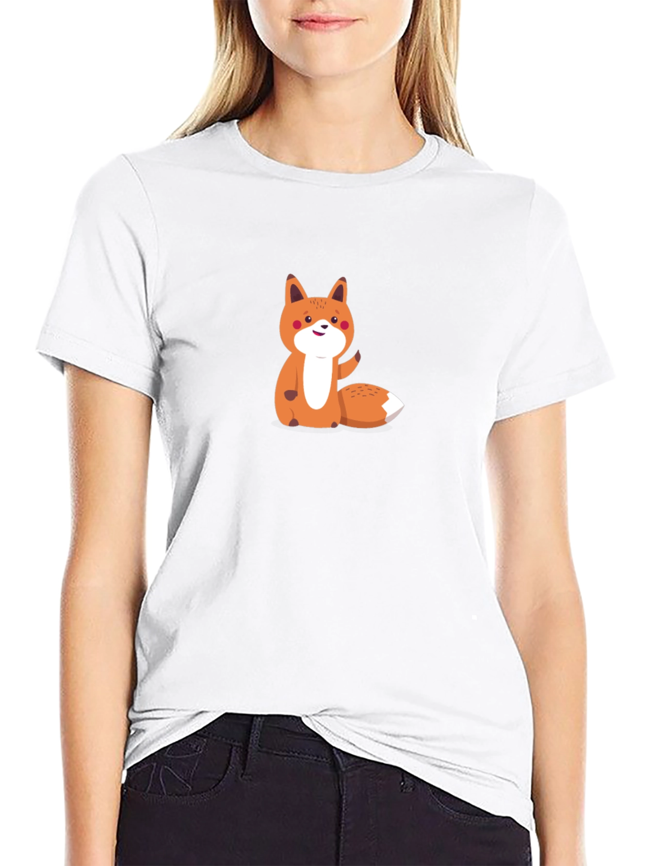 Cute Fox Graphic Tee - Mens Black T-Shirt