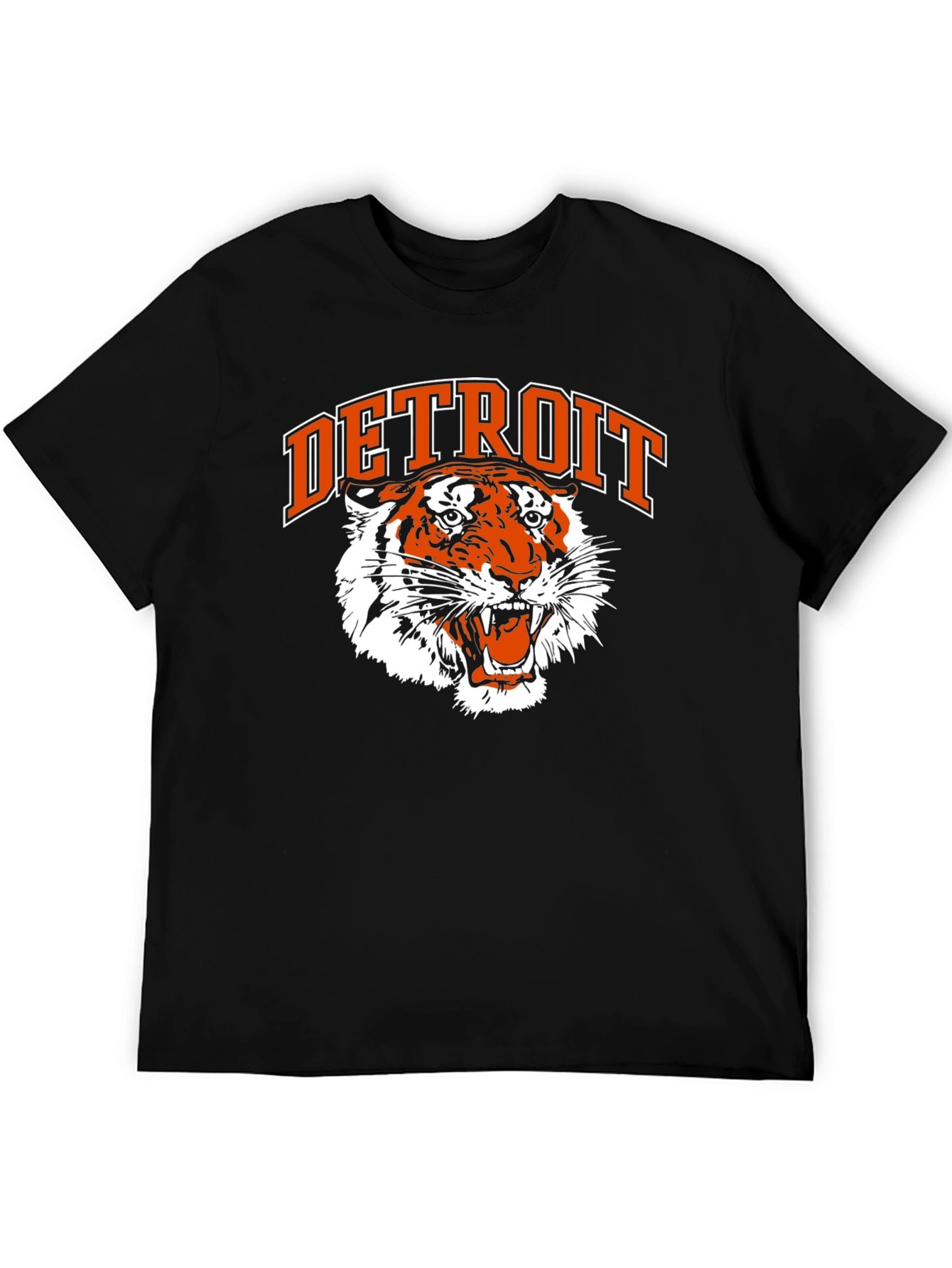 Detroit Tigers Graphic Tee - Classic Black Cotton T-Shirt