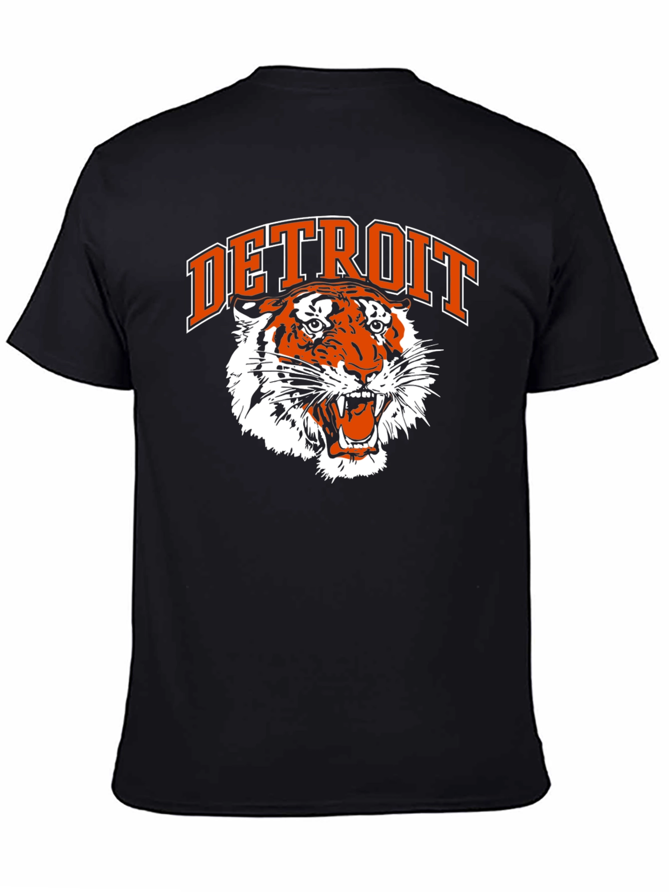 Detroit Tigers Graphic Tee - Classic Black Cotton T-Shirt