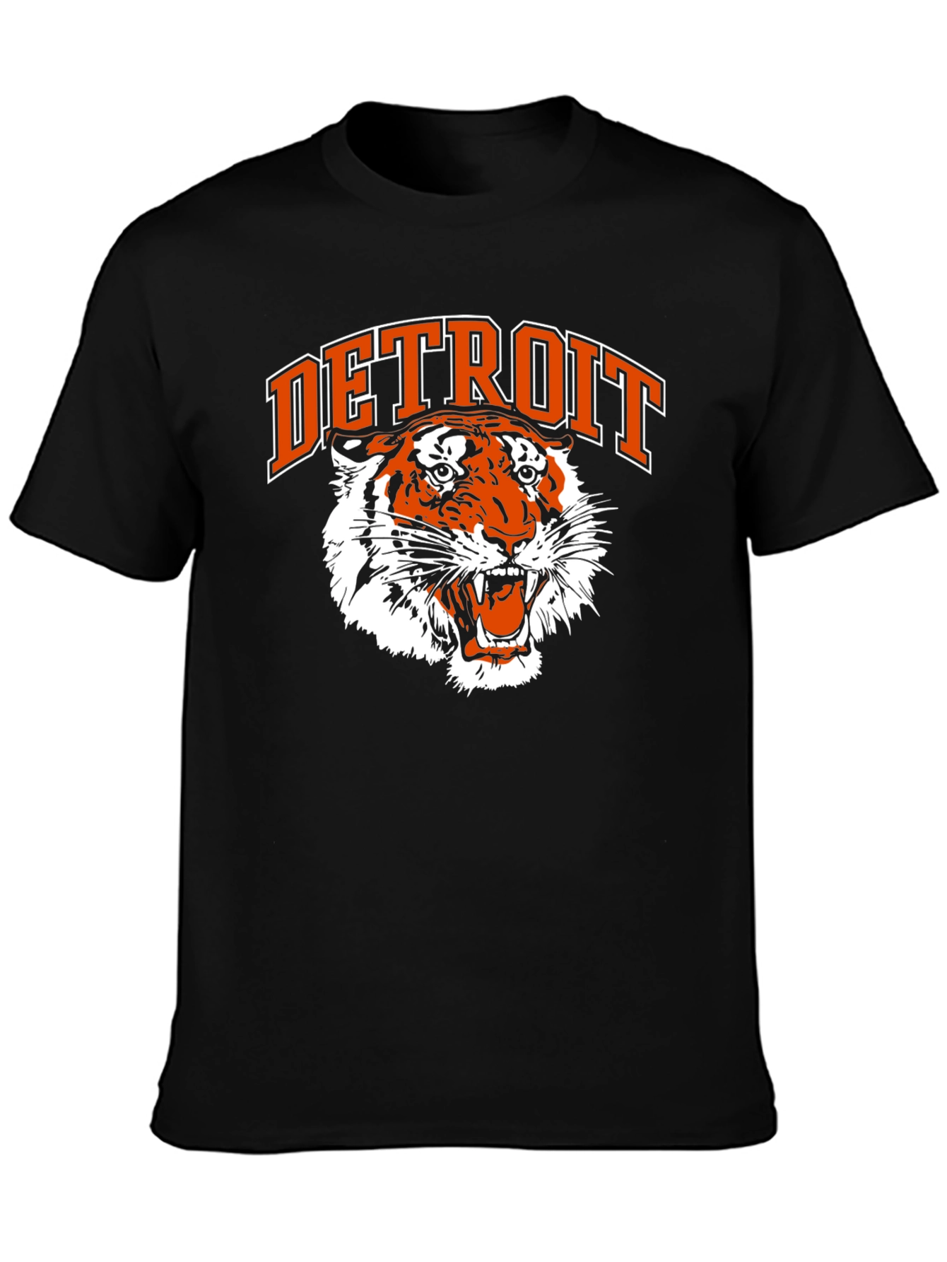 Detroit Tigers Graphic Tee - Classic Black Cotton T-Shirt