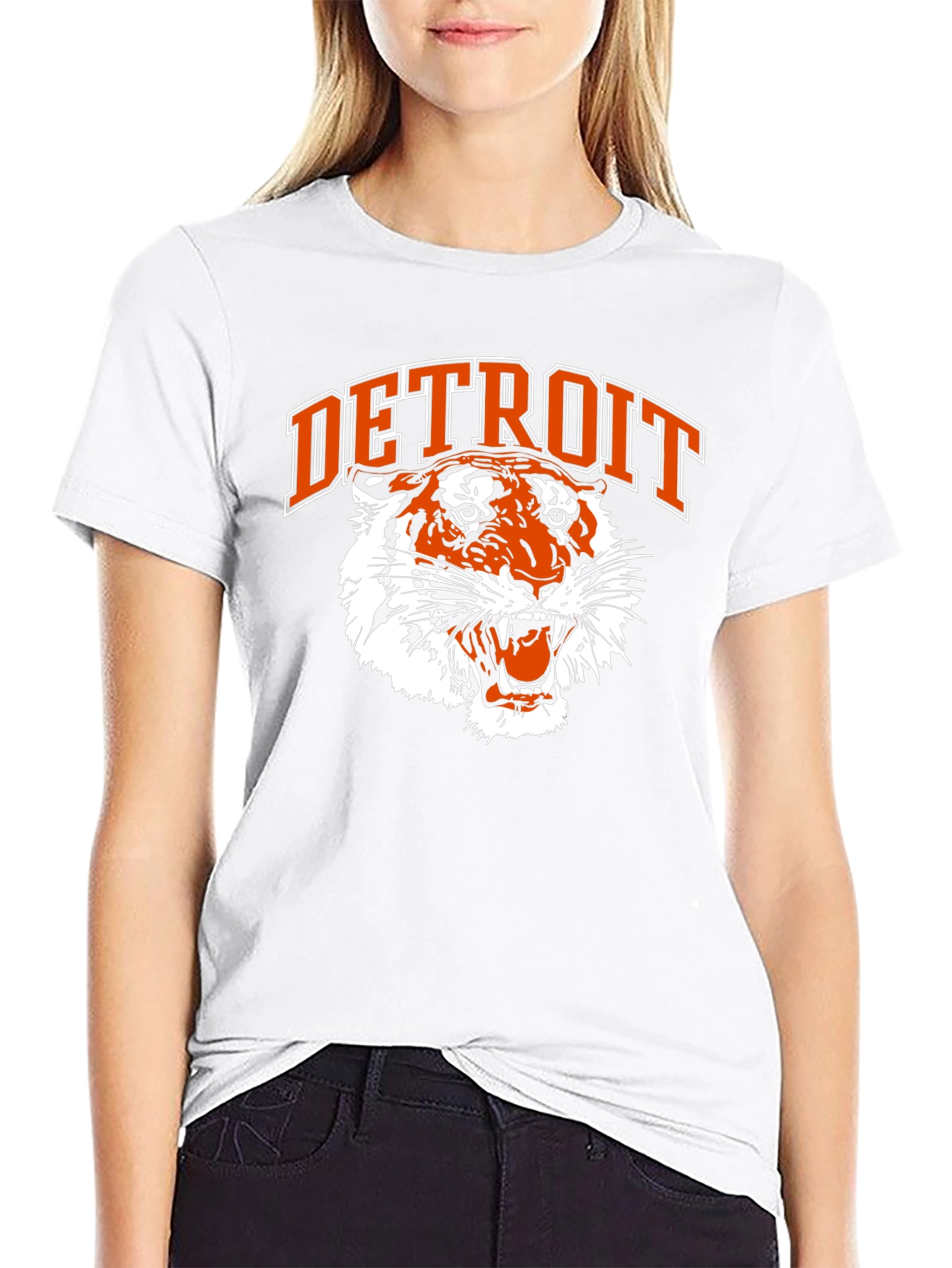 Detroit Tigers Graphic Tee - Classic Black Cotton T-Shirt