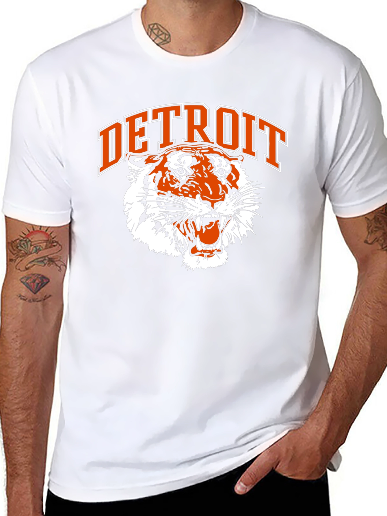 Detroit Tigers Graphic Tee - Classic Black Cotton T-Shirt