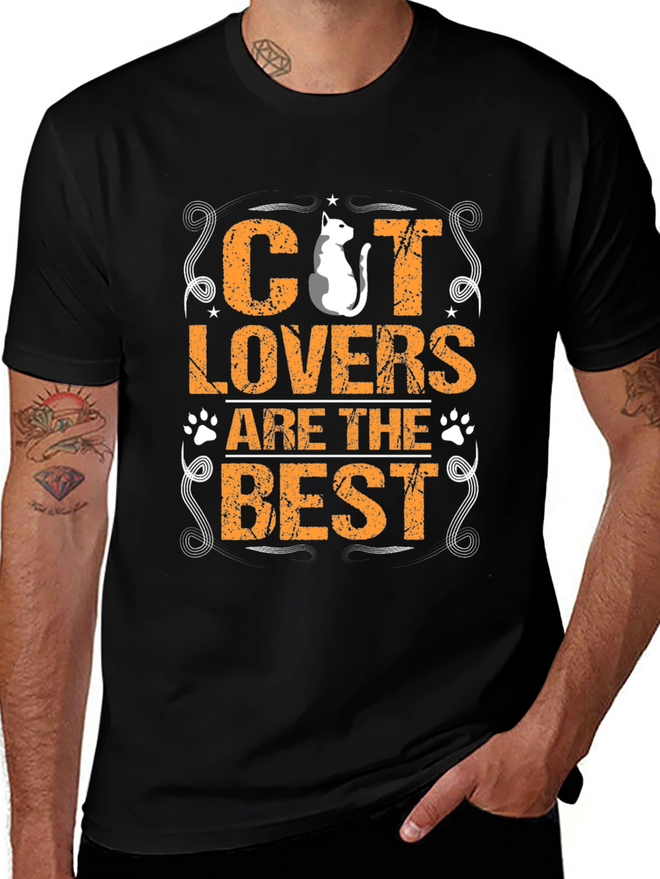 Cat Lovers Are The Best Black Graphic T-Shirt