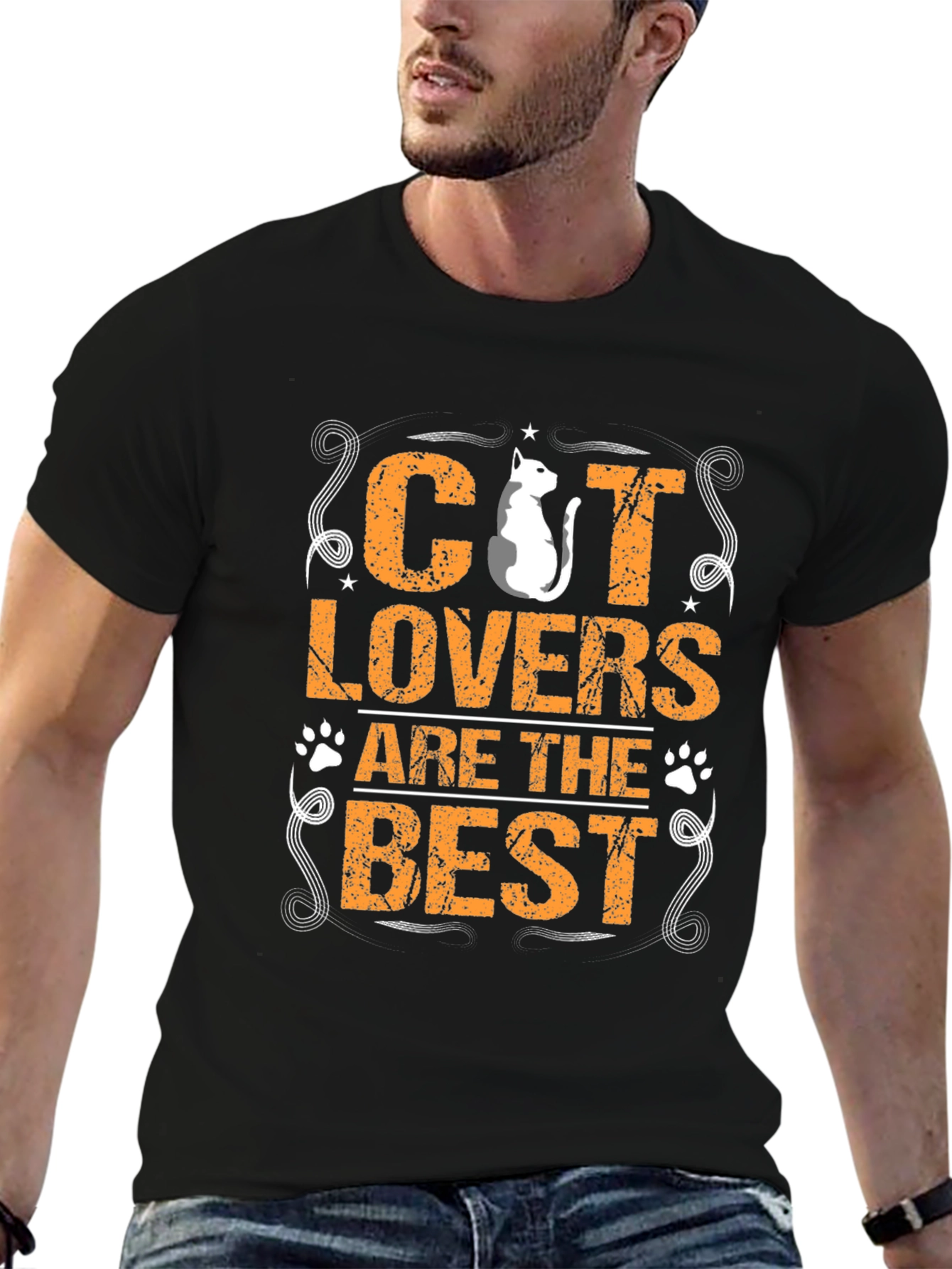 Cat Lovers Are The Best Black Graphic T-Shirt