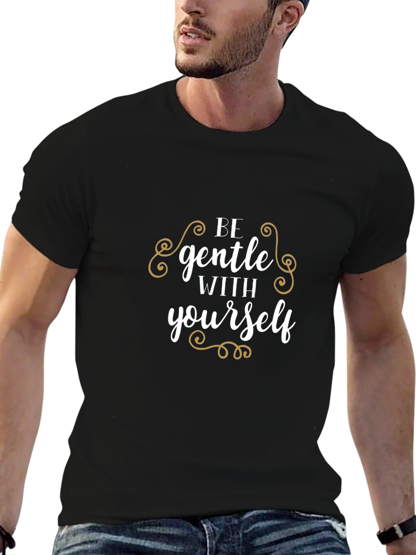 Be Gentle With Yourself - Black Graphic Tee