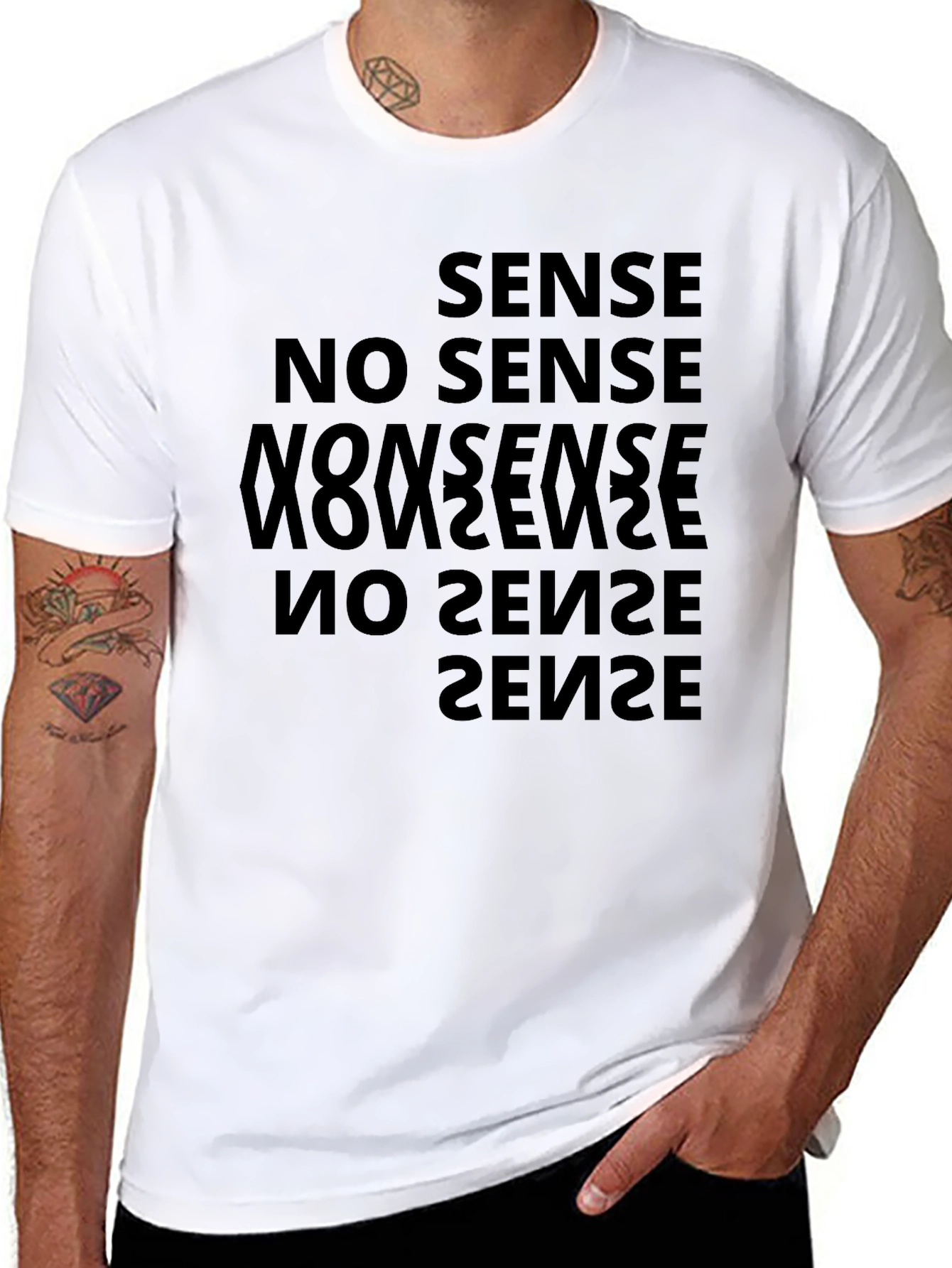 Sense No Sense Mens Black Graphic Tee