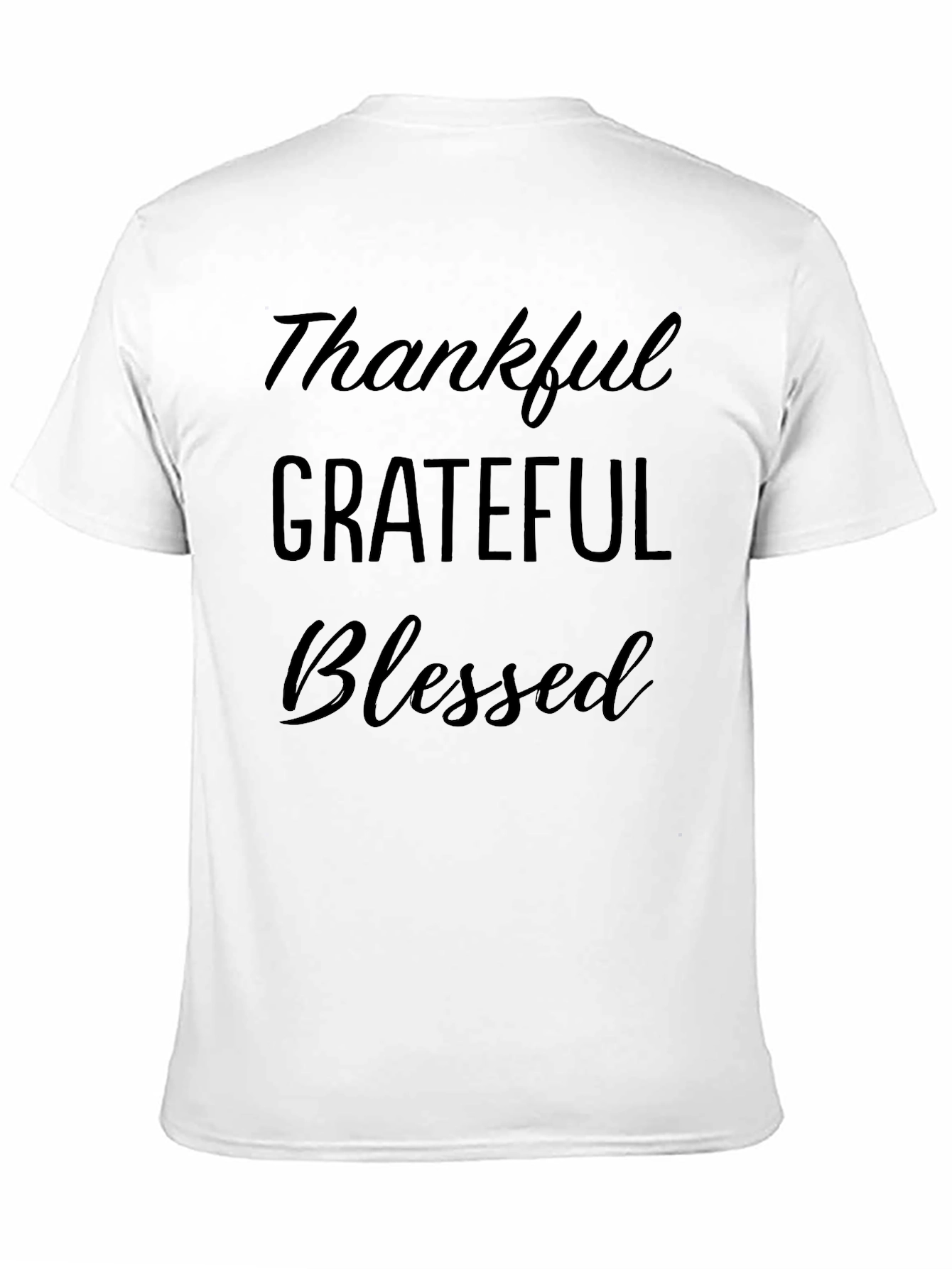 Thankful Grateful Blessed Black T-Shirt
