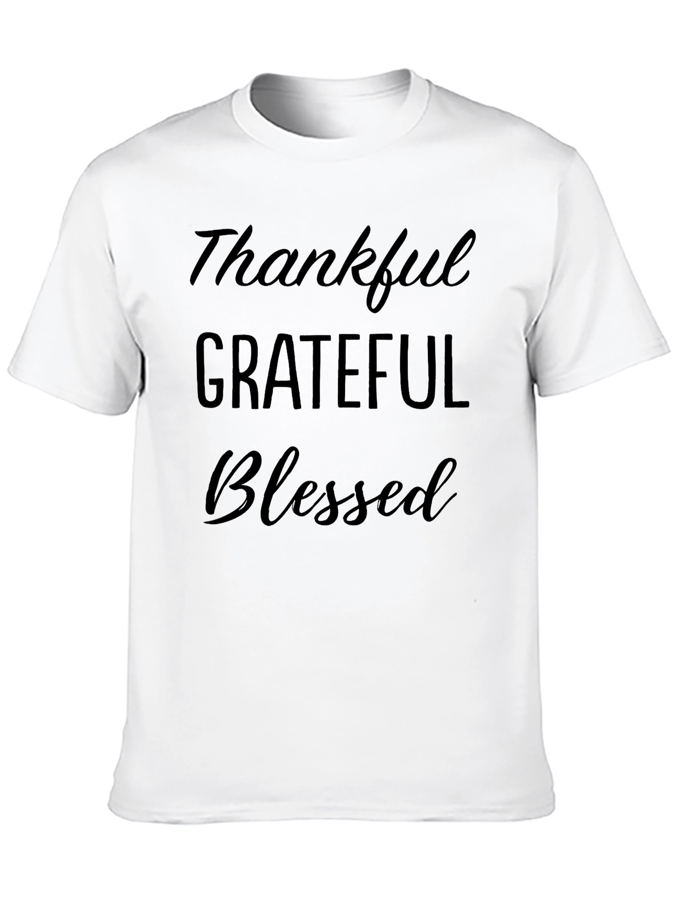 Thankful Grateful Blessed Black T-Shirt