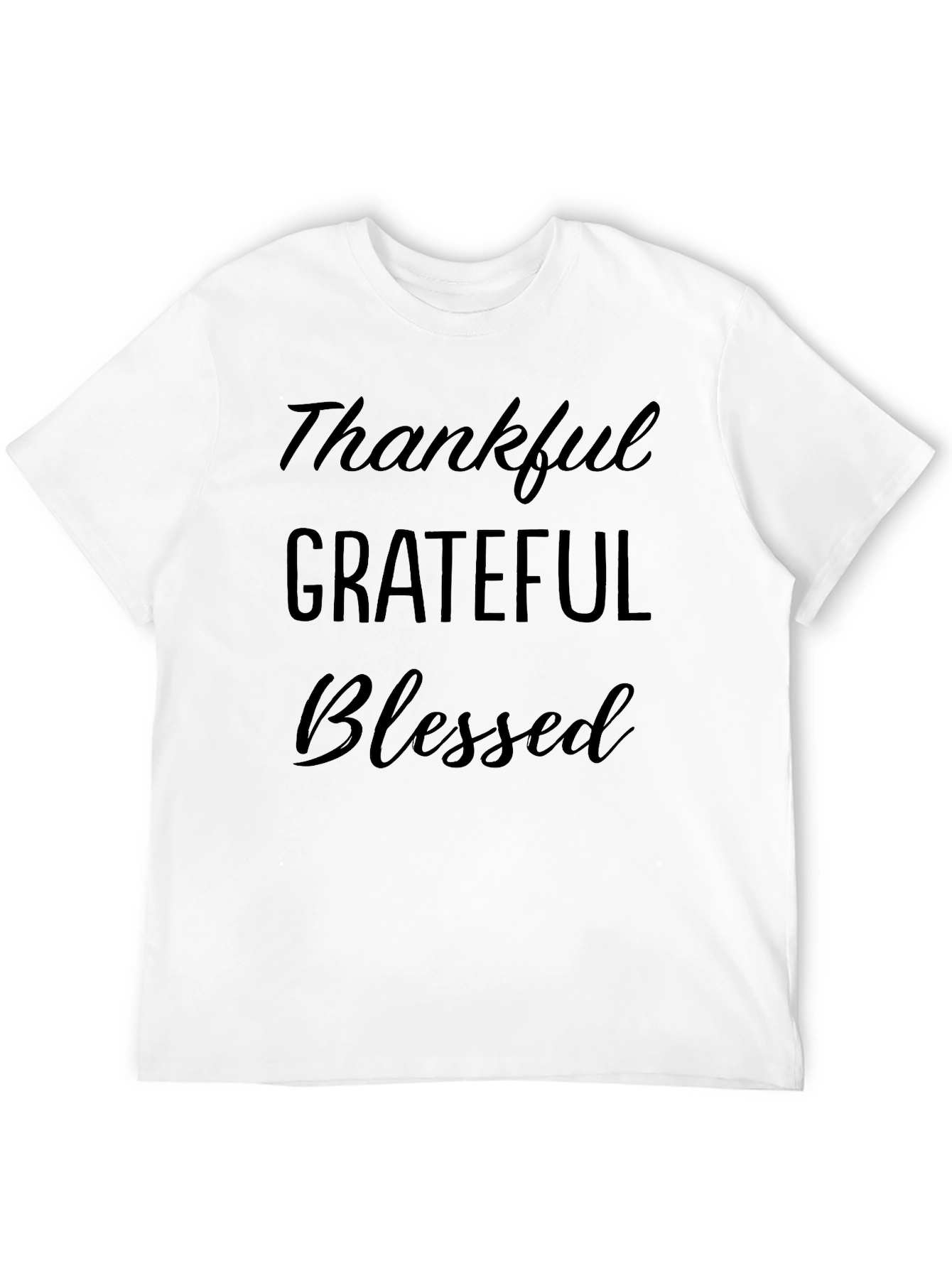 Thankful Grateful Blessed Black T-Shirt