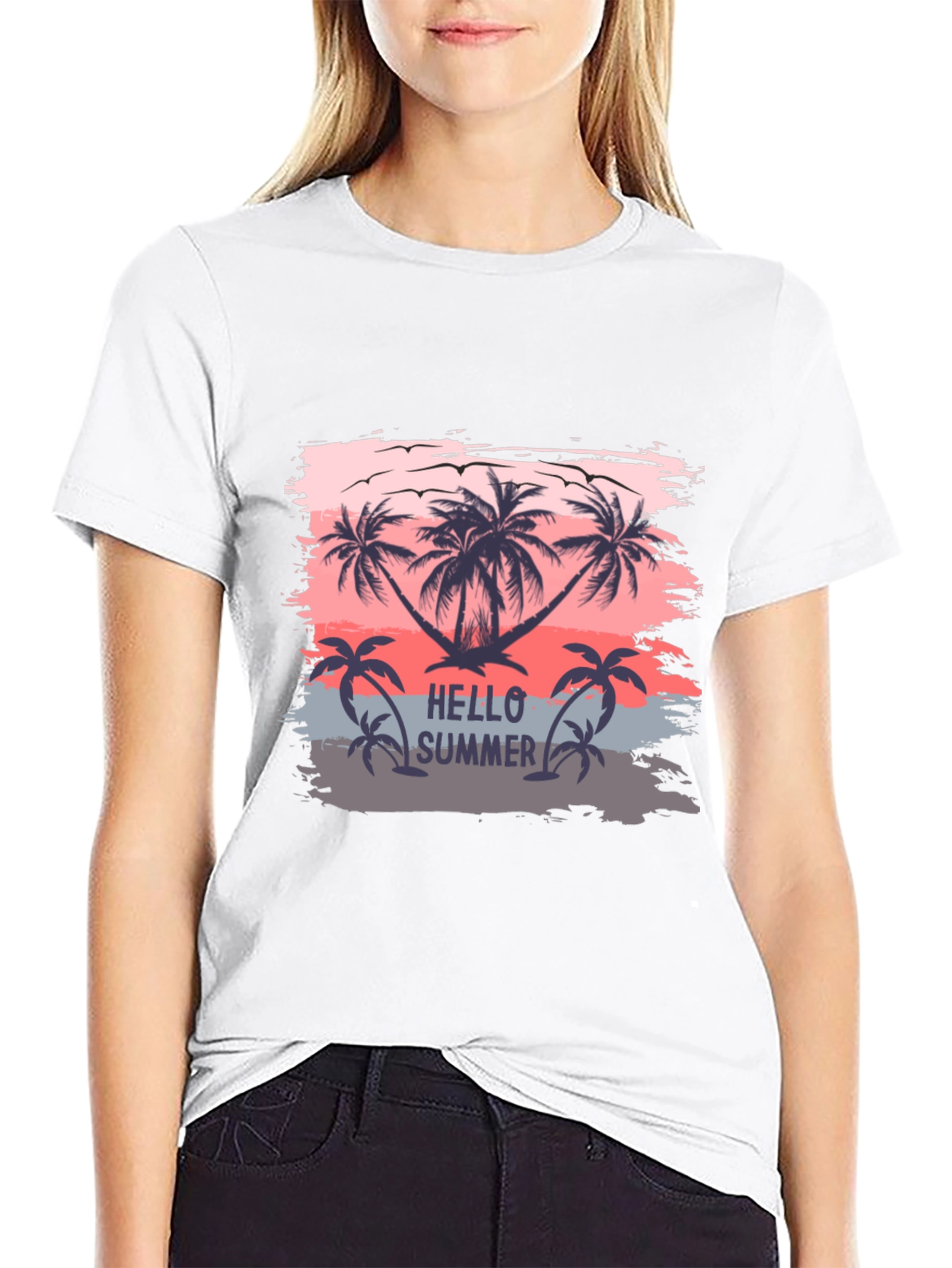 Hello Summer Palm Tree T-Shirt