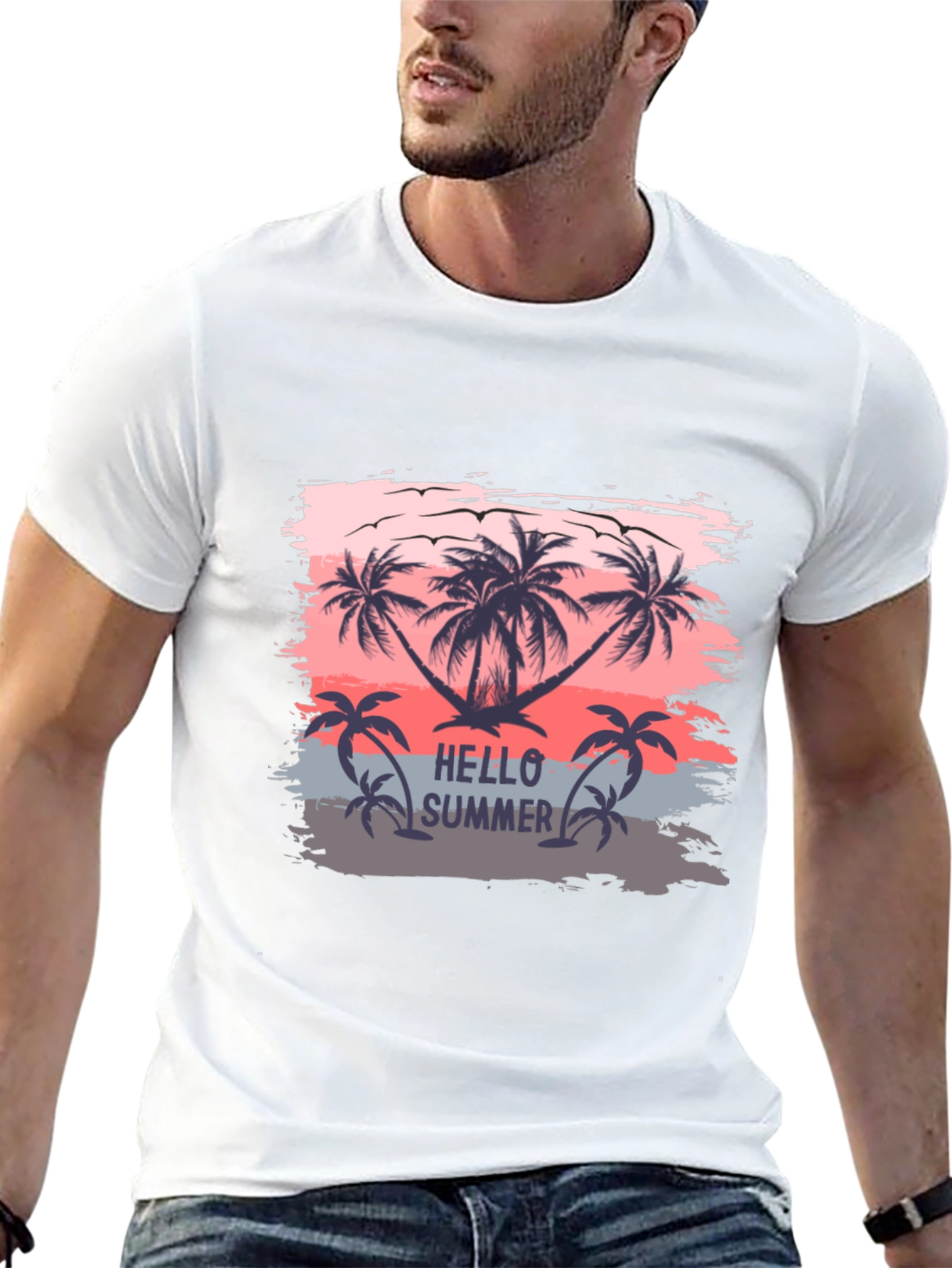 Hello Summer Palm Tree T-Shirt