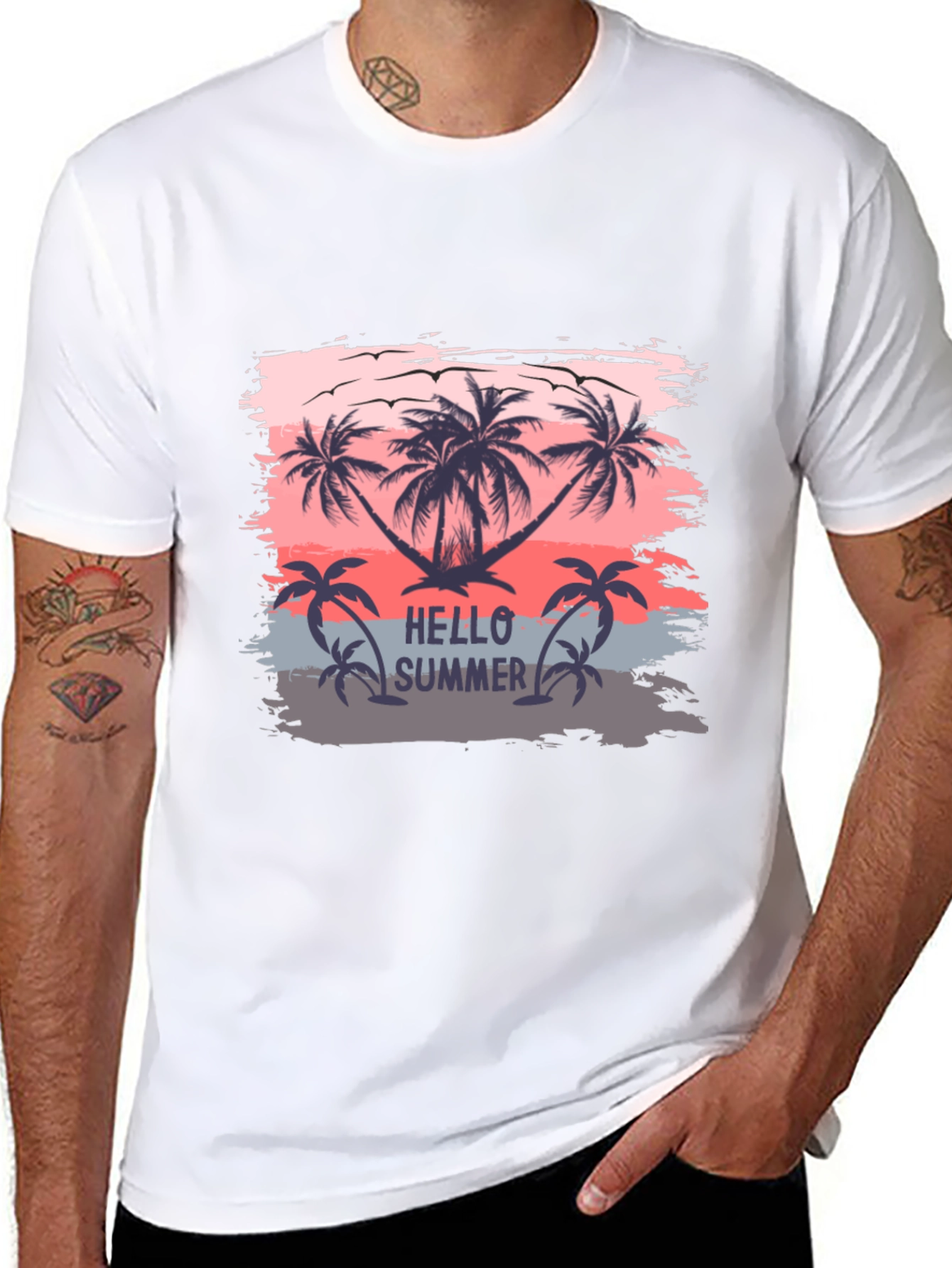 Hello Summer Palm Tree T-Shirt