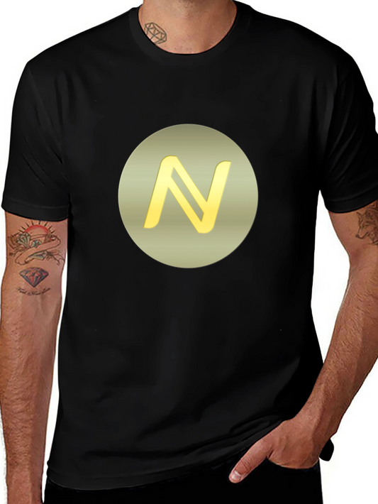 Stylish Black Tee with Golden N Logo