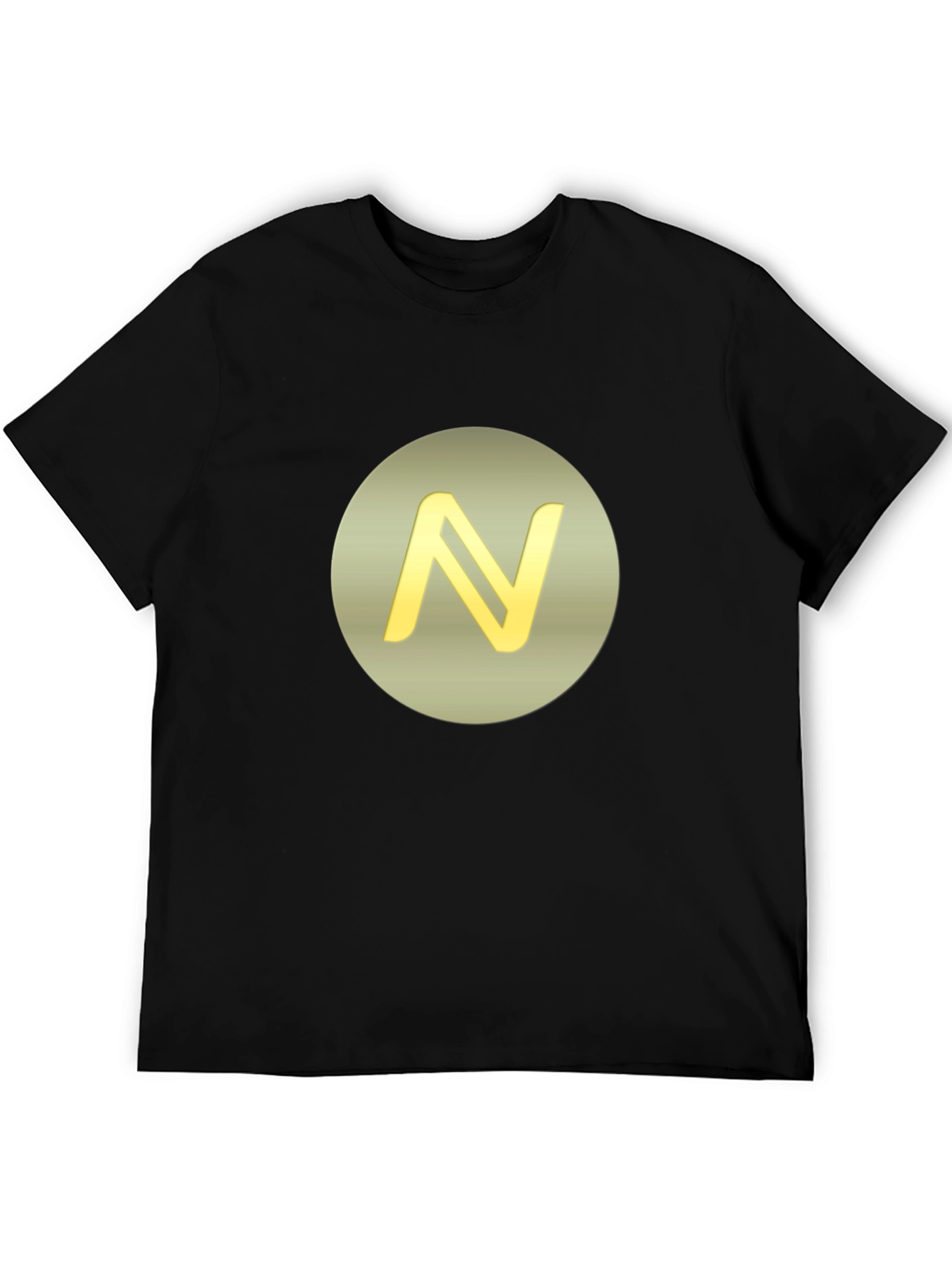 Stylish Black Tee with Golden N Logo