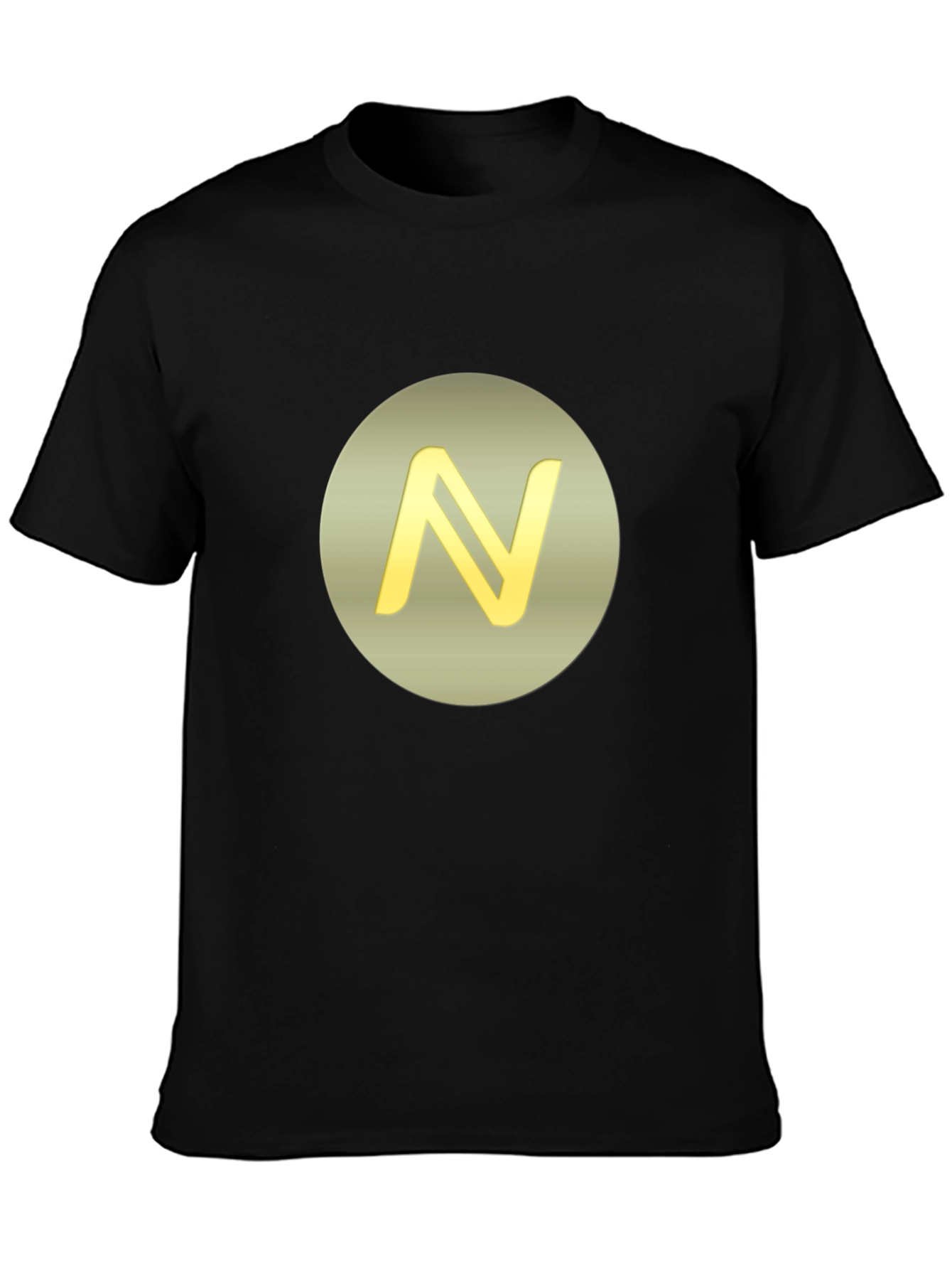 Stylish Black Tee with Golden N Logo