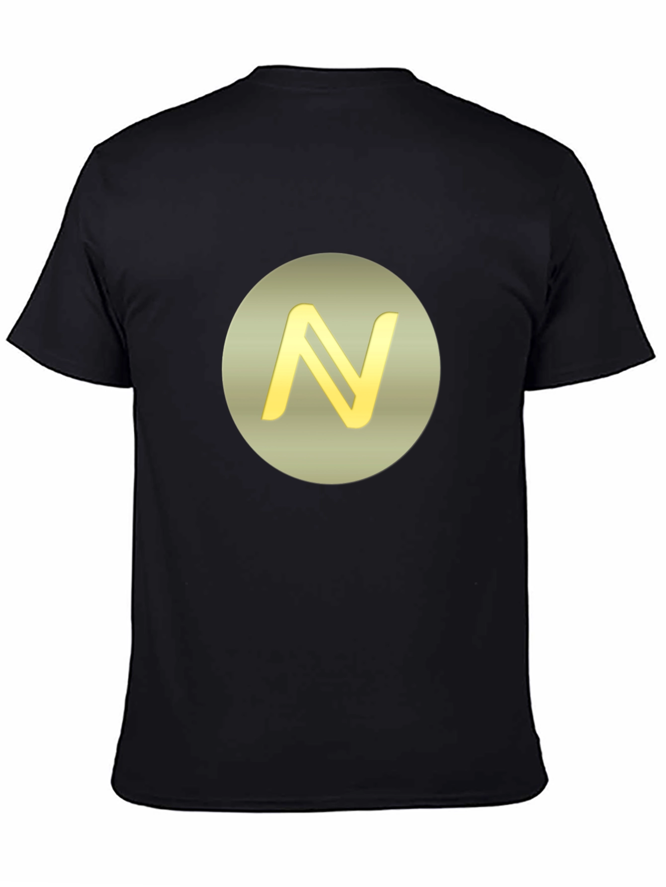 Stylish Black Tee with Golden N Logo