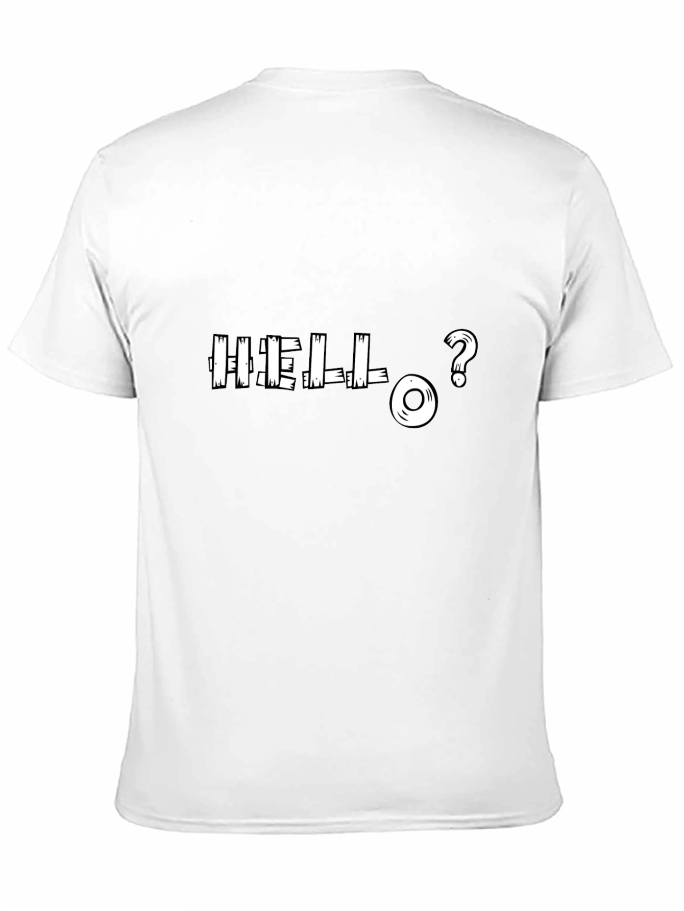 Hello? Graphic Print Black T-Shirt