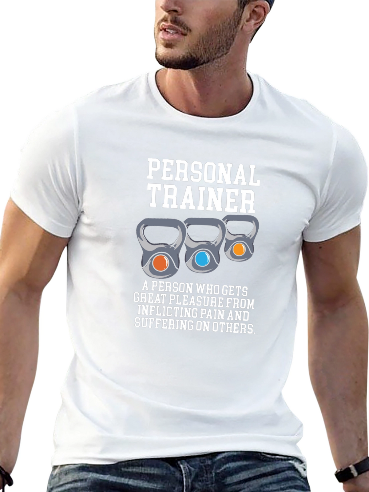 Funny Personal Trainer T-Shirt - Kettlebell Design